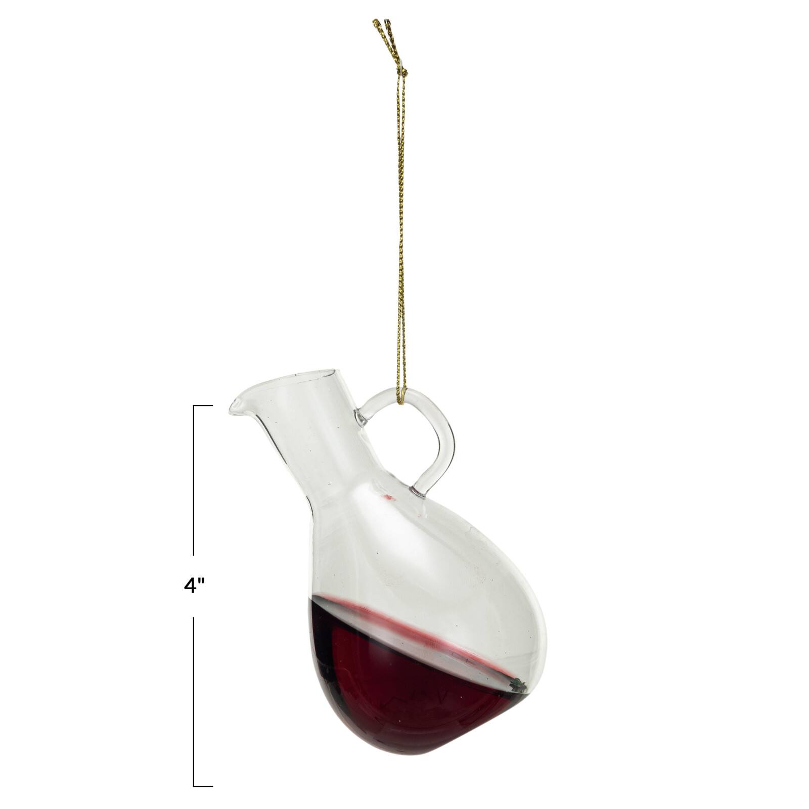 Hello Honey® 4" Red Wine Decanter Glass Ornament