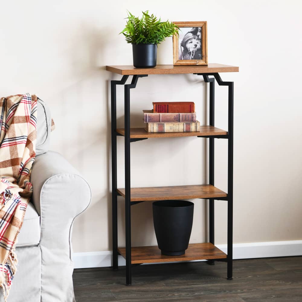 Household Essentials Crown 43" 4-Tier Bookshelf