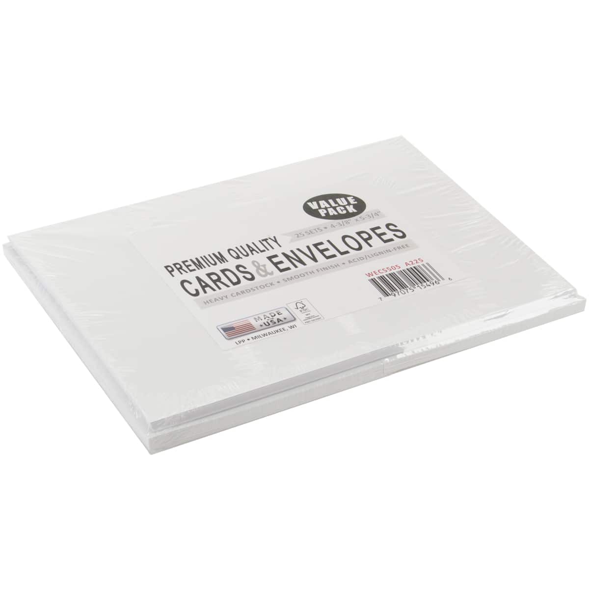 Leader Paper Products White A2 Greeting Cards With Envelopes, 25ct.