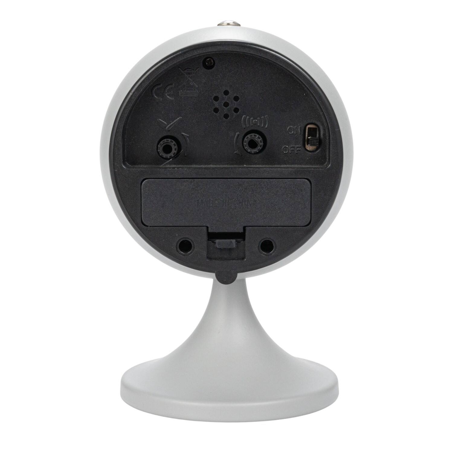 Hello Honey® 5" White Round Metal Table Clock with Alarm