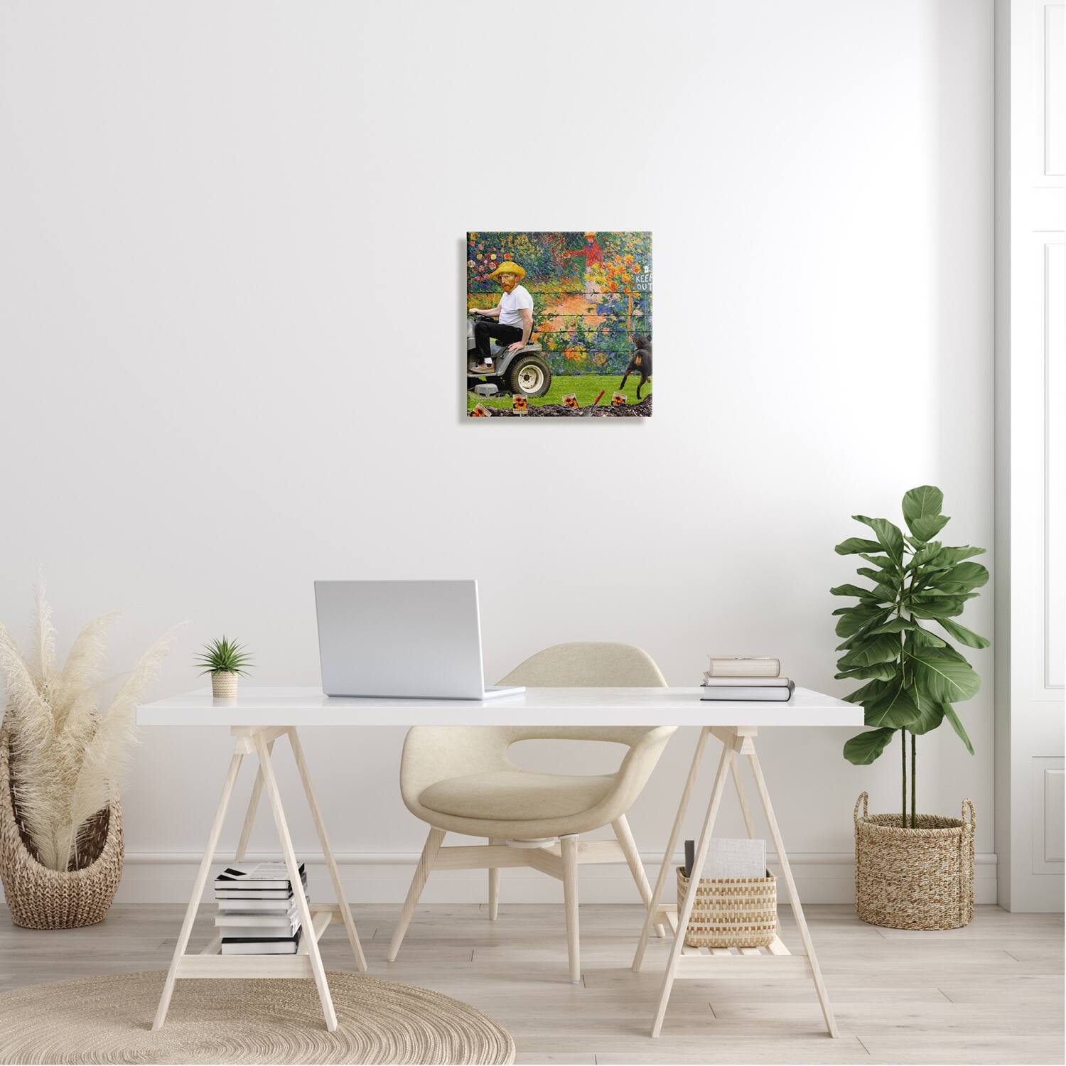 Stupell Industries Van Gogh Gardening Flowers Farmer Dog Collage Canvas Wall Art