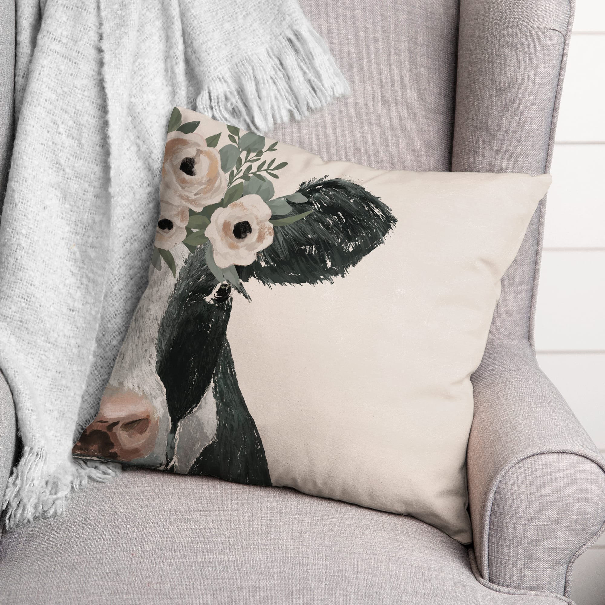 Chippy Farm Cow Indoor/Outdoor Pillow