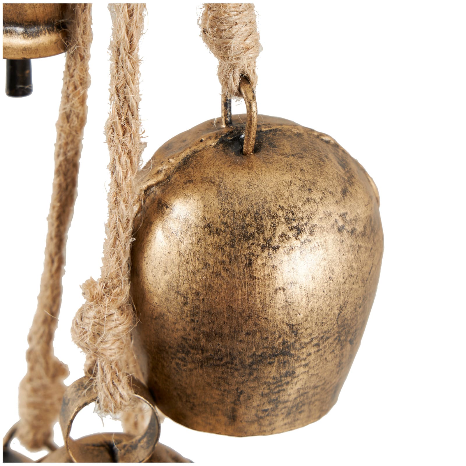 22" Metal Decorative Cow Bell with Jute Hanging Rope