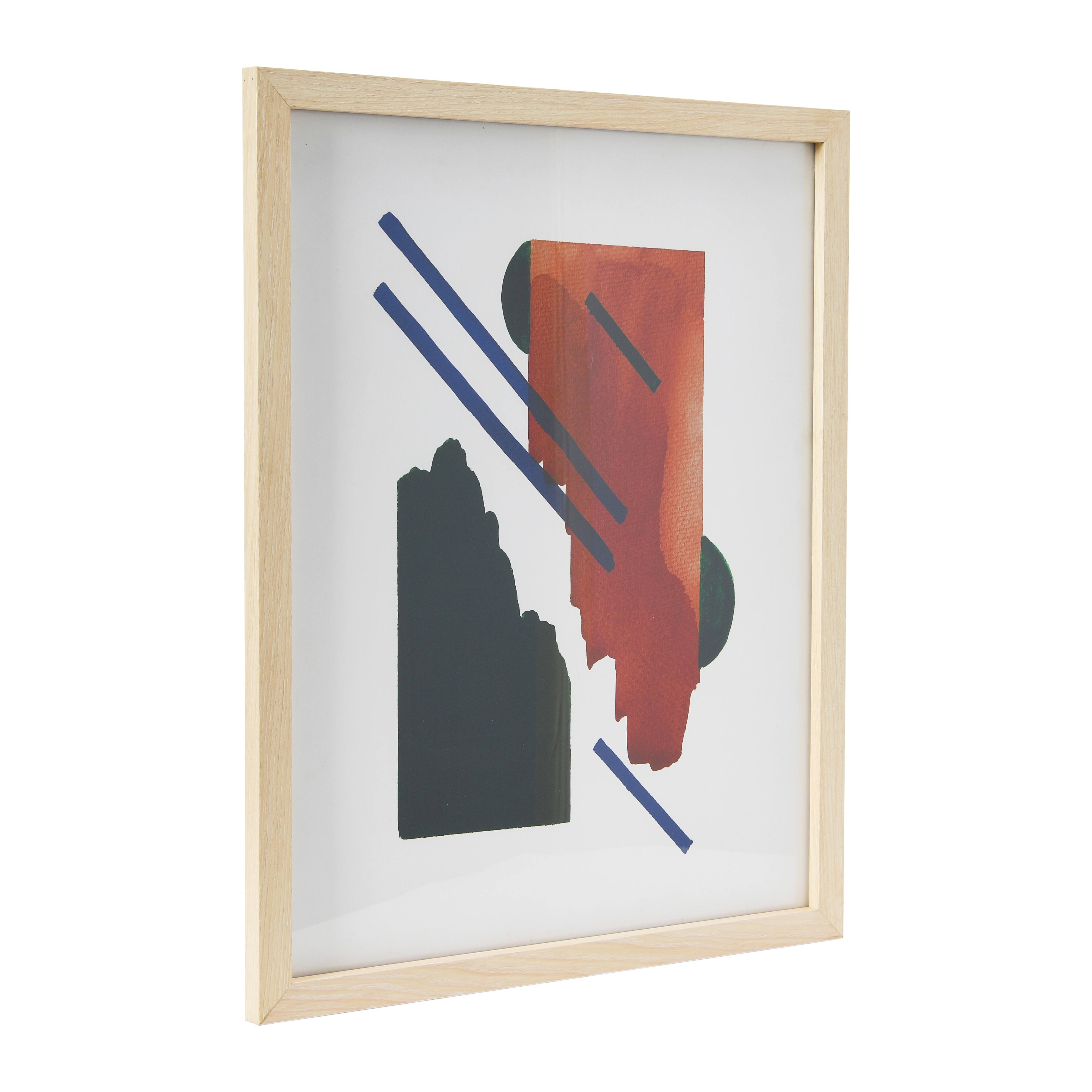 Hello Honey® Abstract Geometric Print with Natural Wood Frame