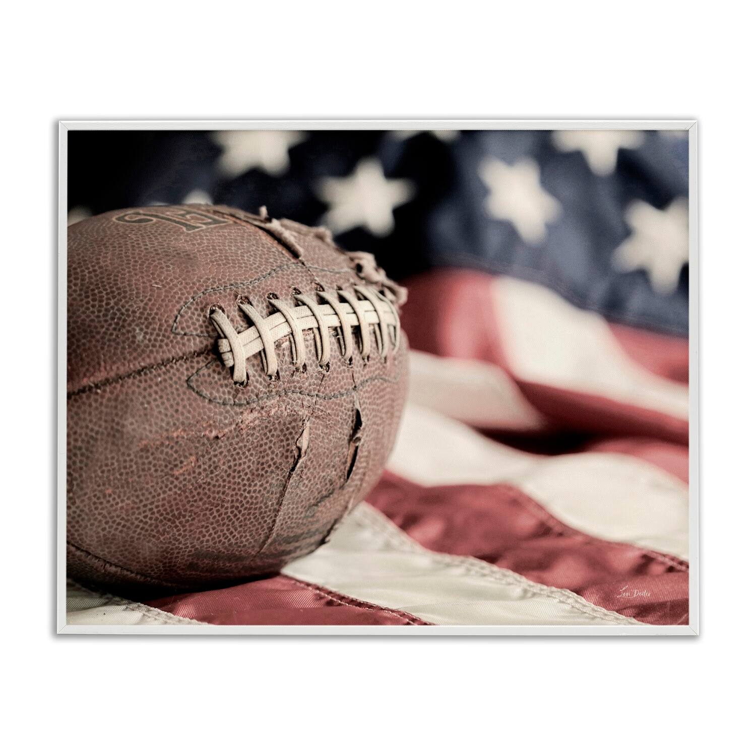 Stupell Industries Football & American Flag Framed Giclee Art
