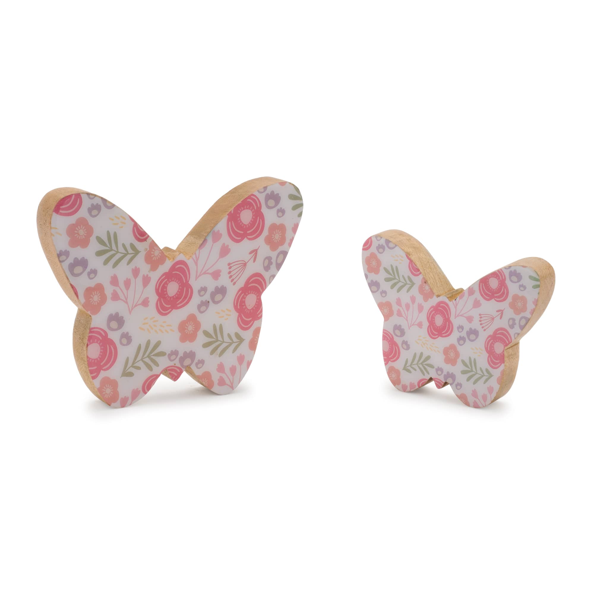 Melrose Floral Patterned Butterfly Wood Décor Set | Michaels®