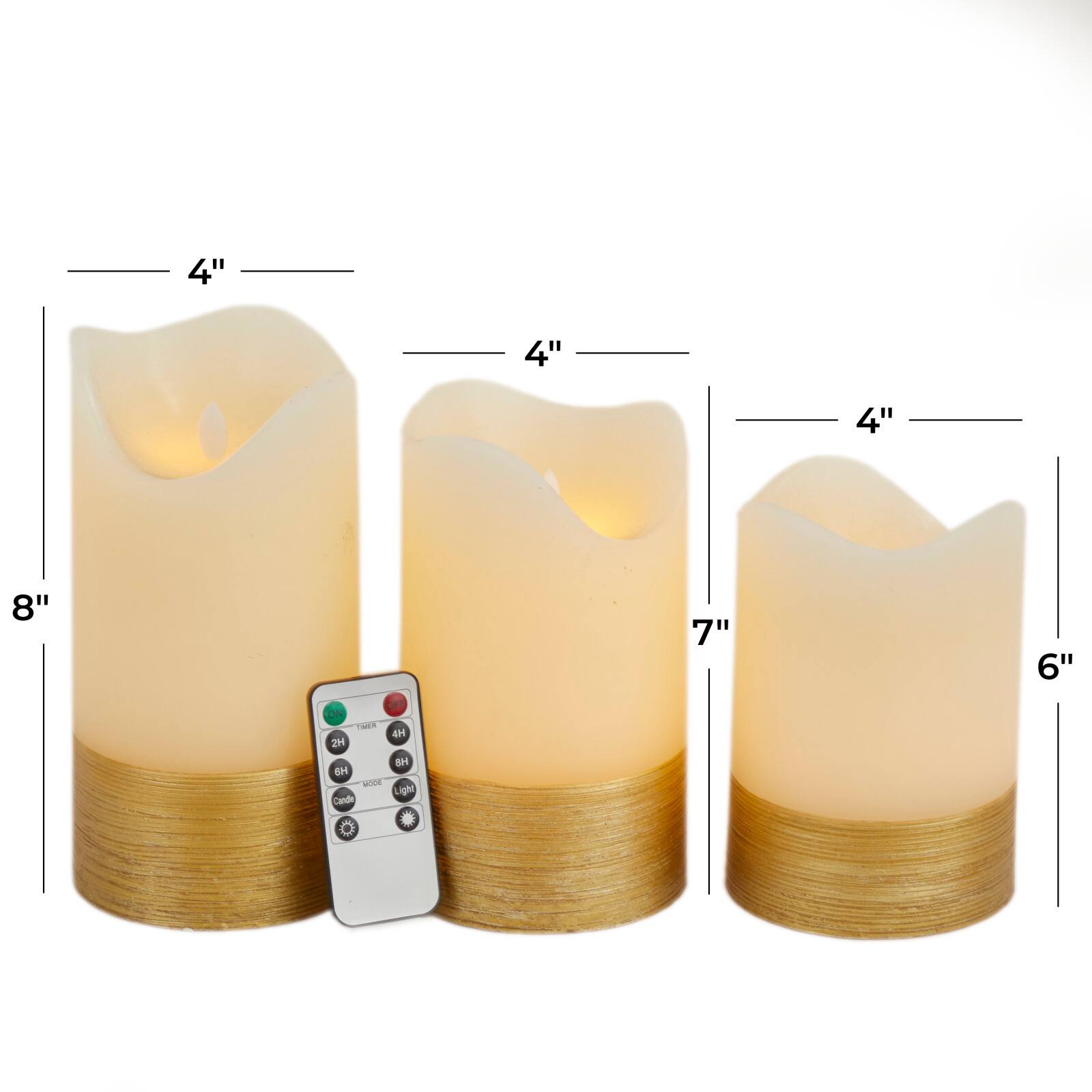 White Traditional Flameless Candle Set