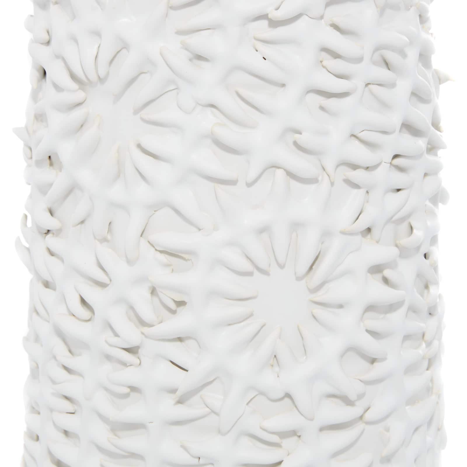 White Ceramic Contemporary Vase, 21" x 6" x 6"