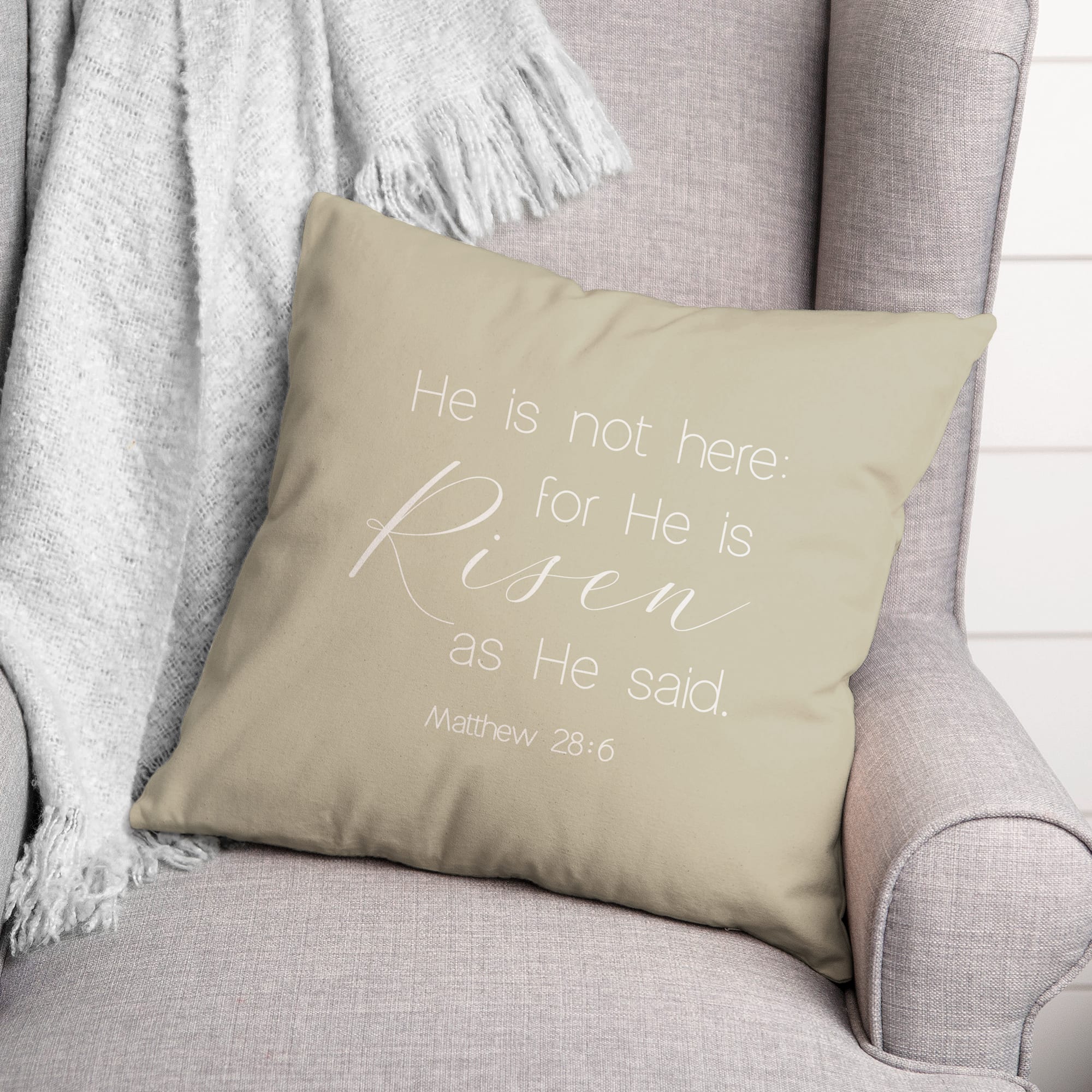 Risen Bible Pillow 2 18" x 18" Throw Pillow