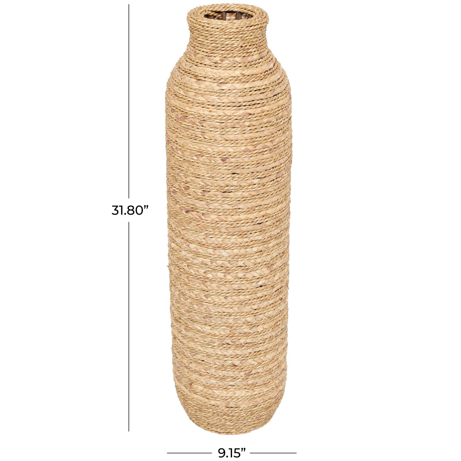 32" Brown Seagrass Handmade Vase