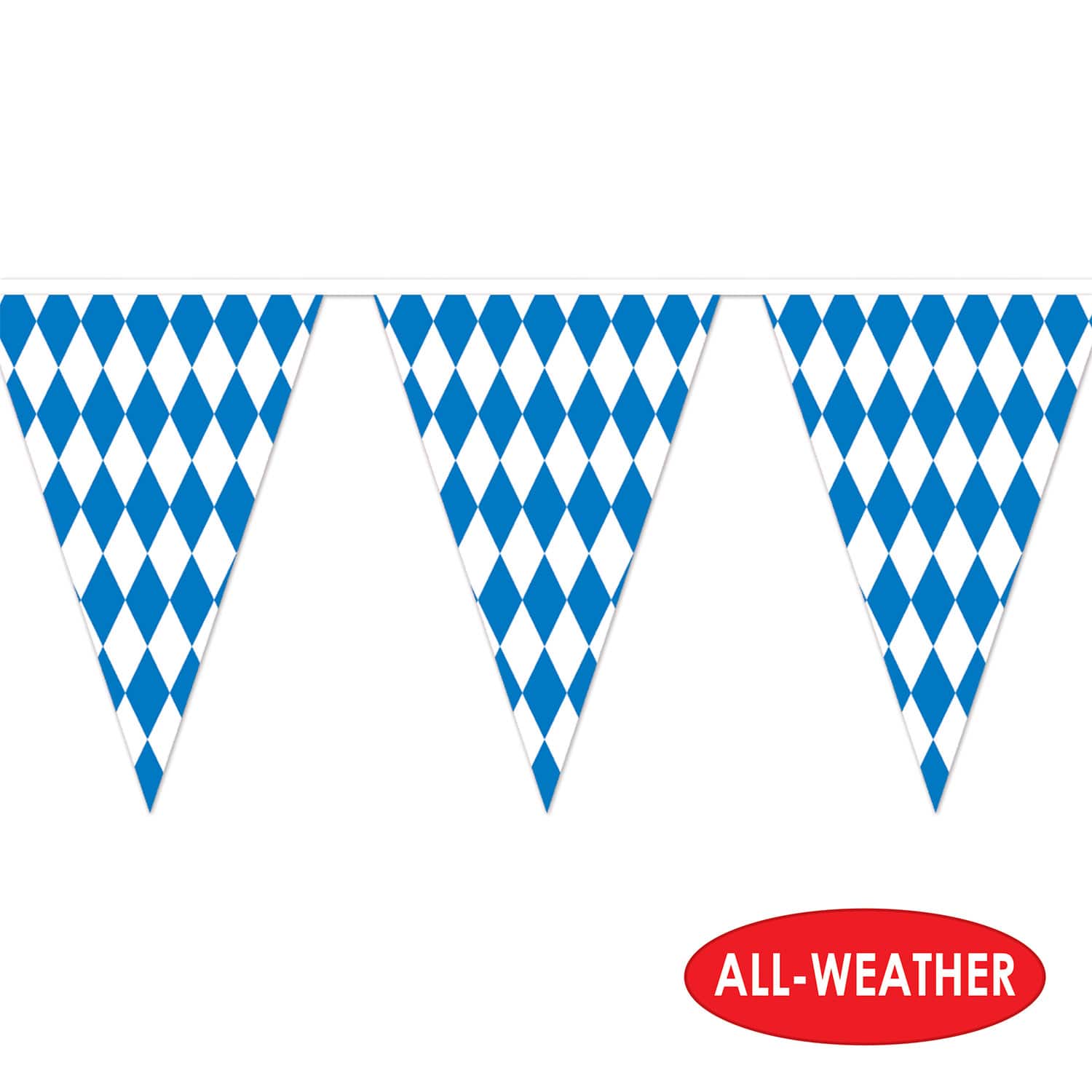 Blue & White Oktoberfest Pennant Banner