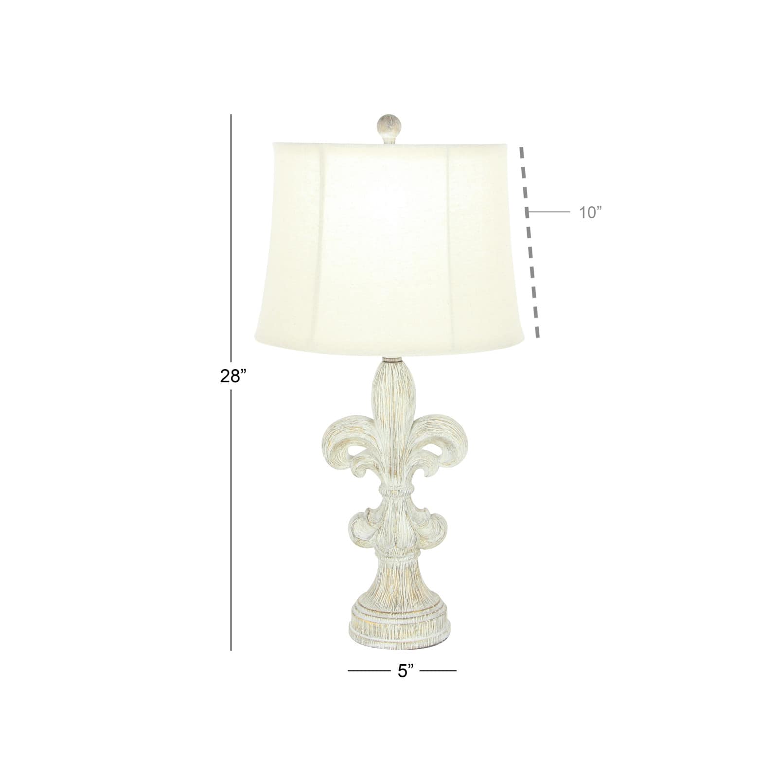 28" White Polystone French Country Table Lamps, 2ct.