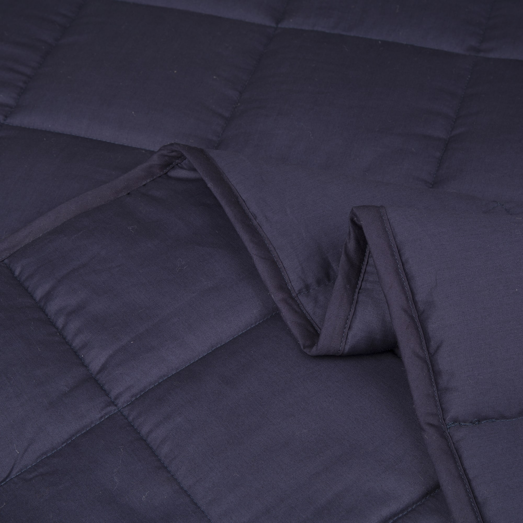 Glitzhome® Navy Blue Cotton Shell Quilted Weighted Blanket with Polyester Filling
