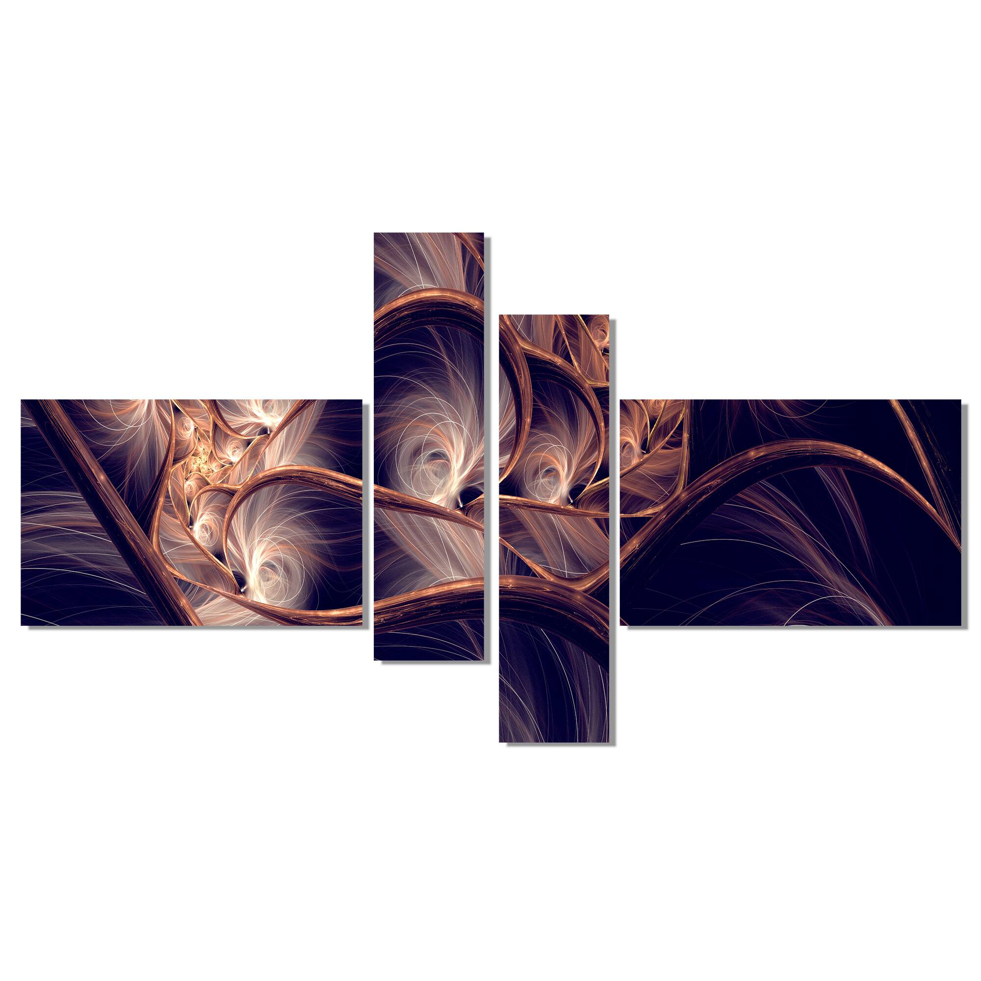 Designart - Dark Gold Fractal Flower Pattern
