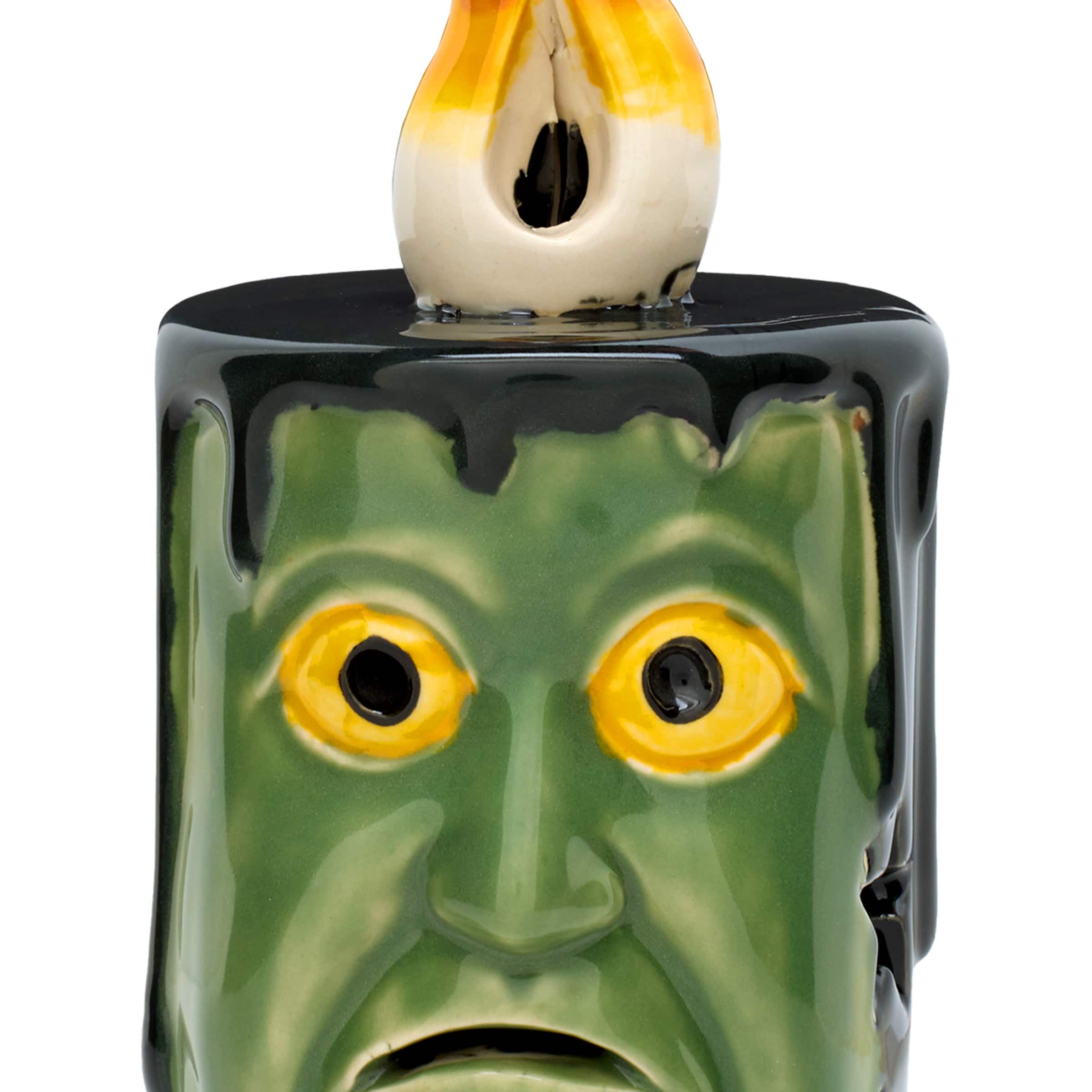 6" Green Frankenstein Candles with LED Lights, 2ct.