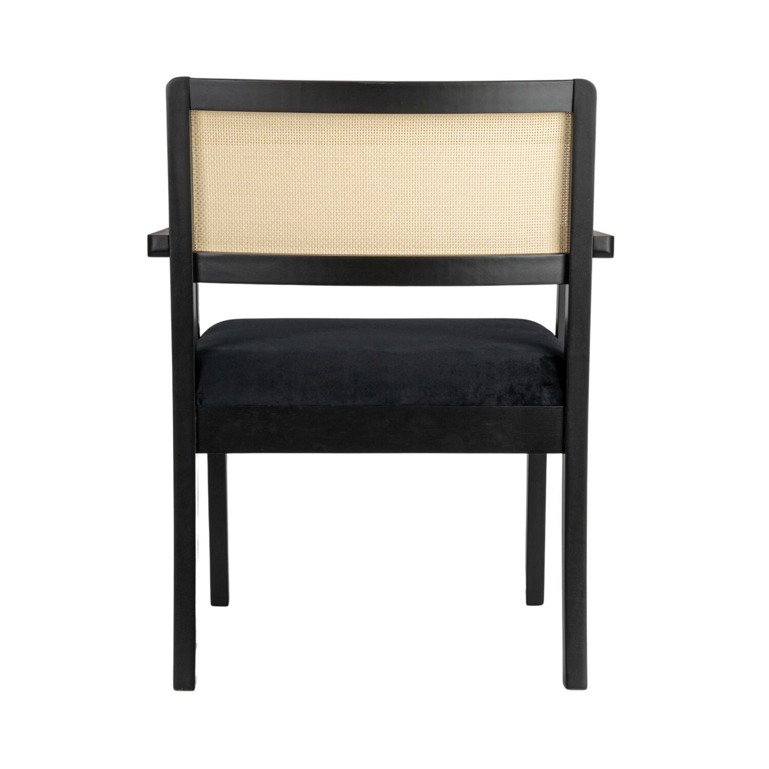 Hello Honey® Crawford Mid-Century Modern Black Solid Wood Arm Chair