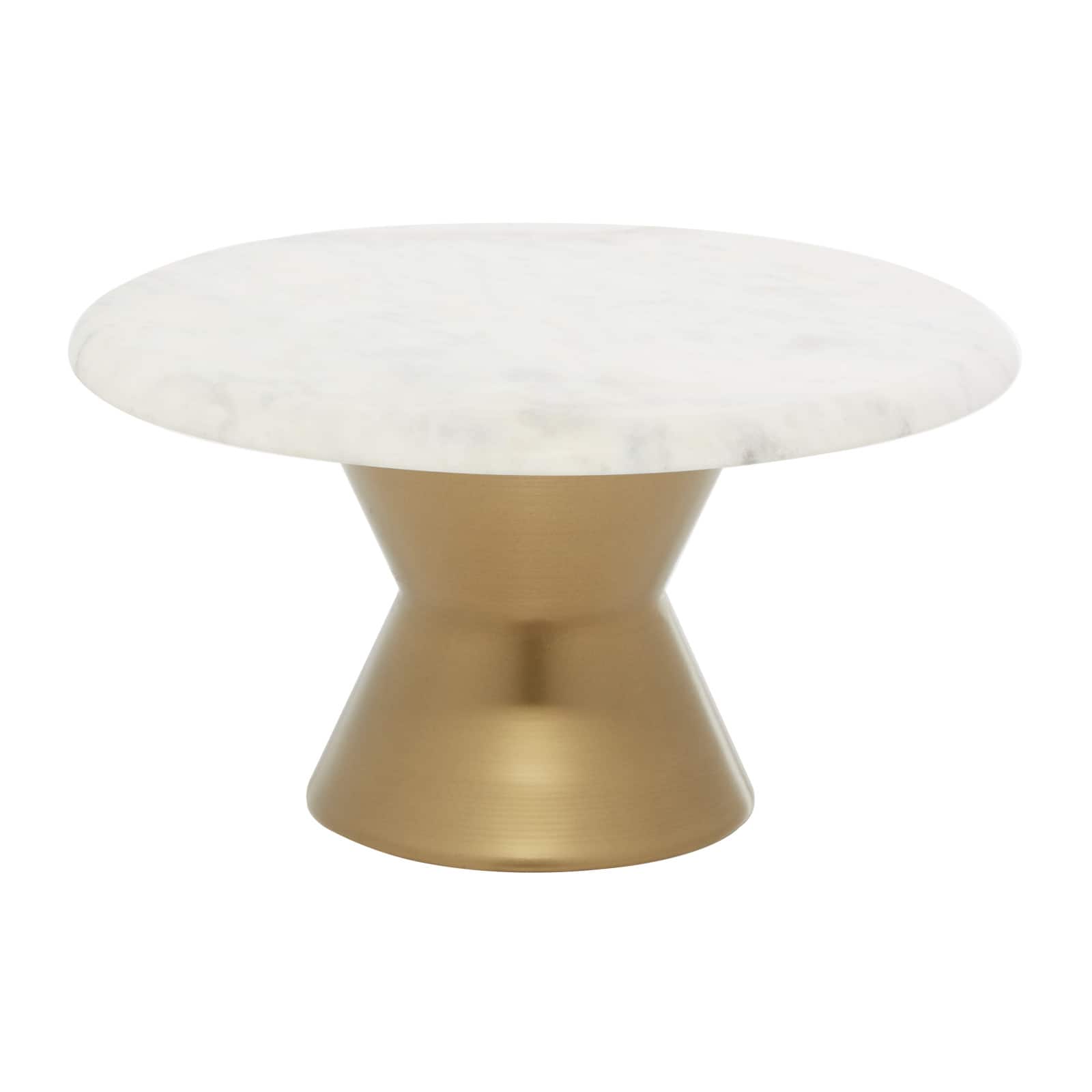 Gold Marble Contemporary Cake Stand, 7" x 12" x 12"