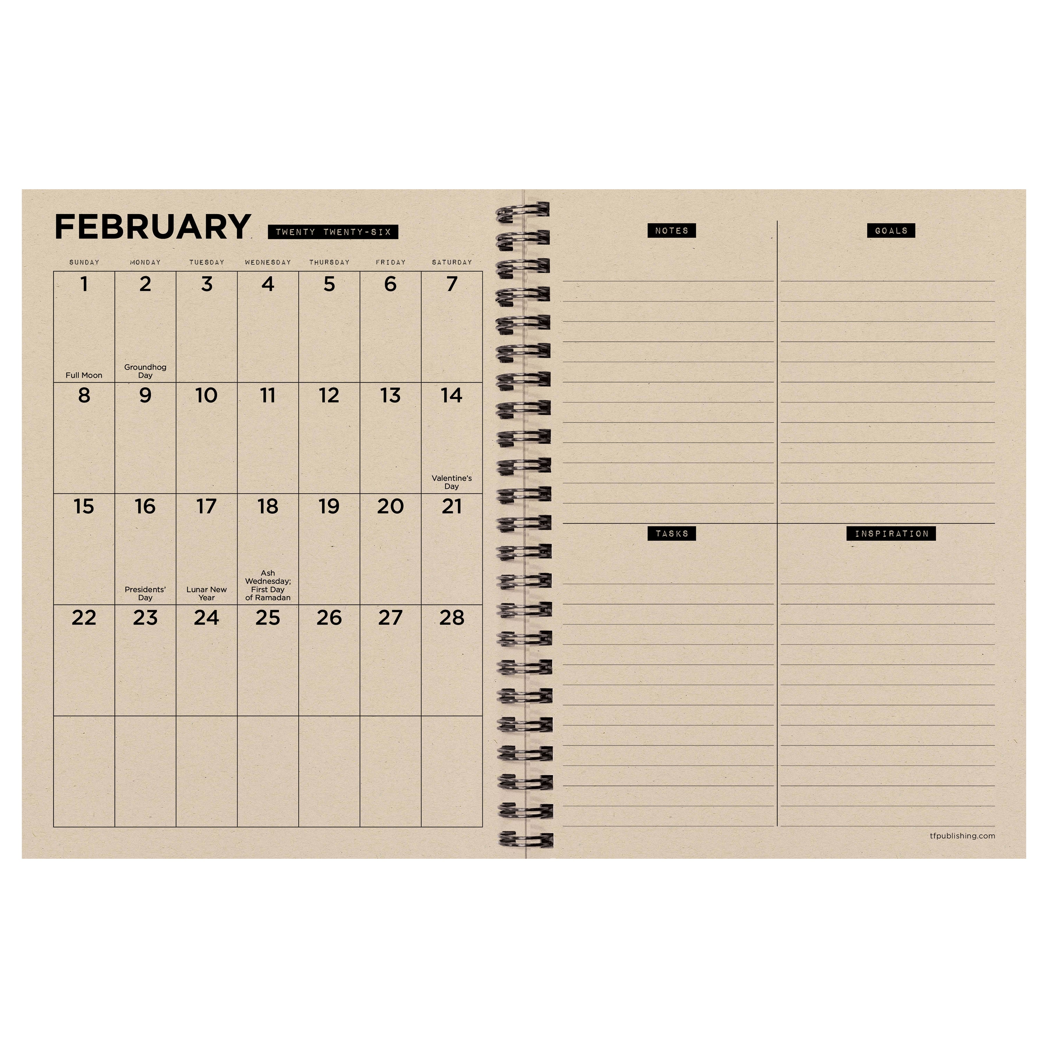 TF Publishing 2025-2026 Andy's Sunflower Medium Weekly/Monthly Planner