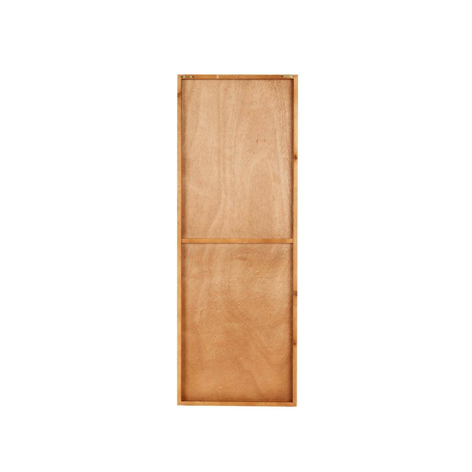 43" x 16" Light Brown Wood Geometric Panel Home Wall Décor with Overlapping Gold Arches