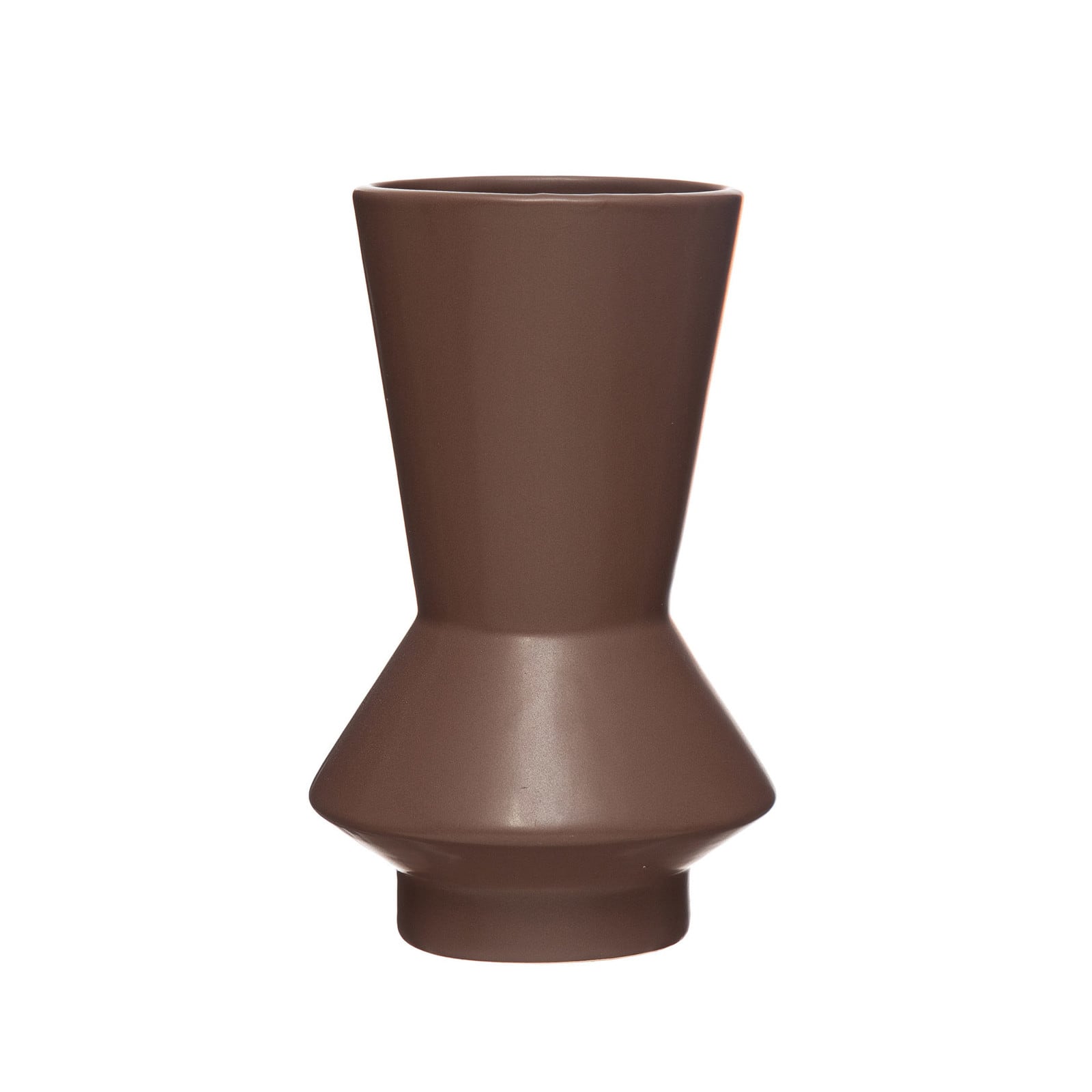 Hello Honey® 8" Eggplant Hourglass Shaped Stoneware Vase