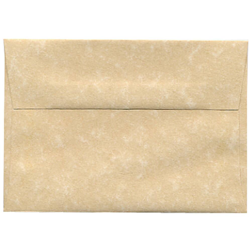 JAM Paper 5.25" x 7.25" Blank Flat Recycled Parchment Greeting Cards & Envelopes