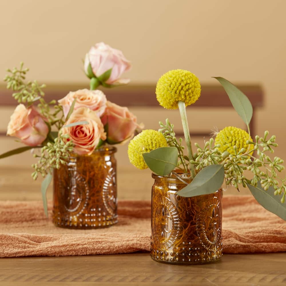 Kate Aspen® Vintage Amber Glass Tea Light Holder, 4ct.
