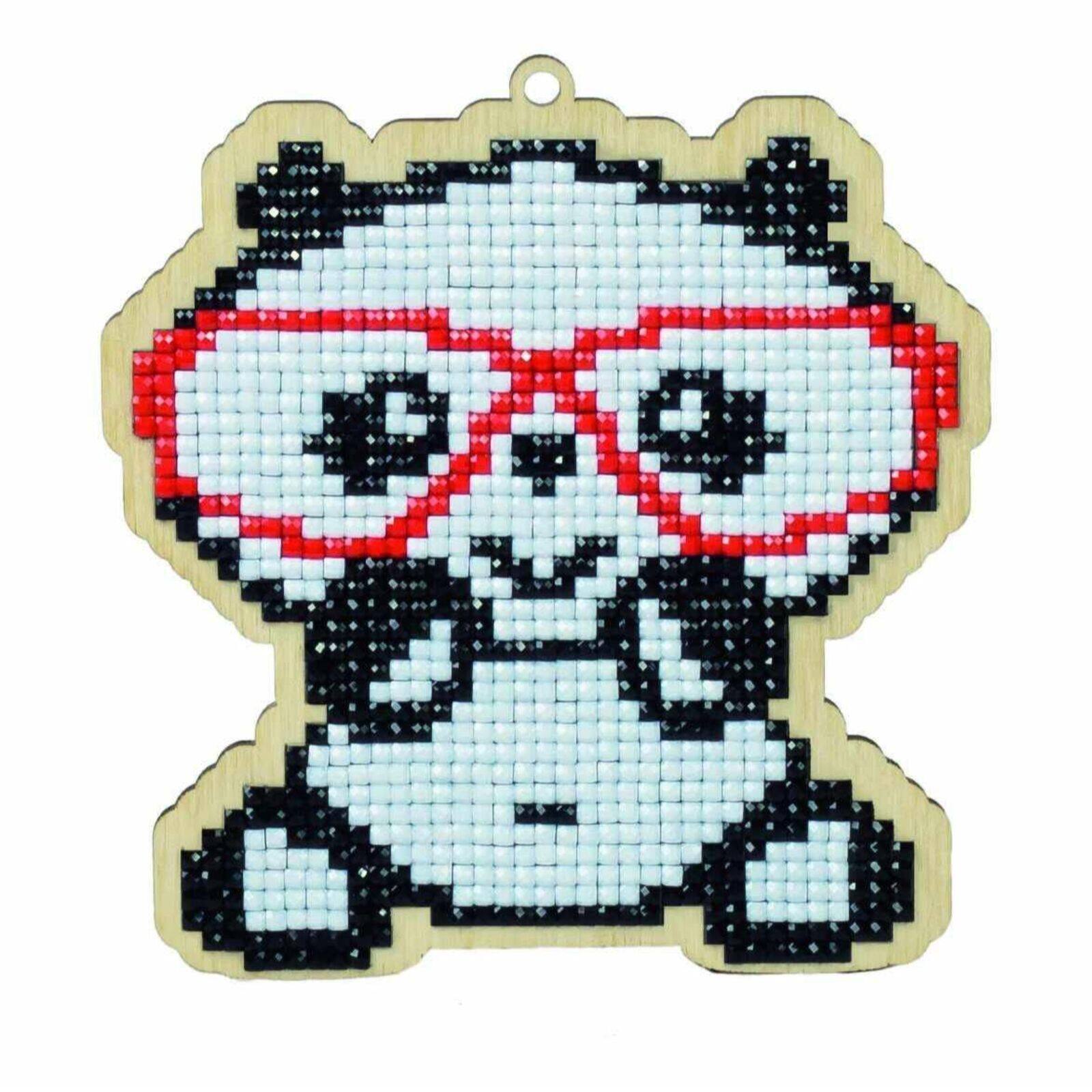 Wizardi Diamond Painting Ornament Kit Panda In Glasses