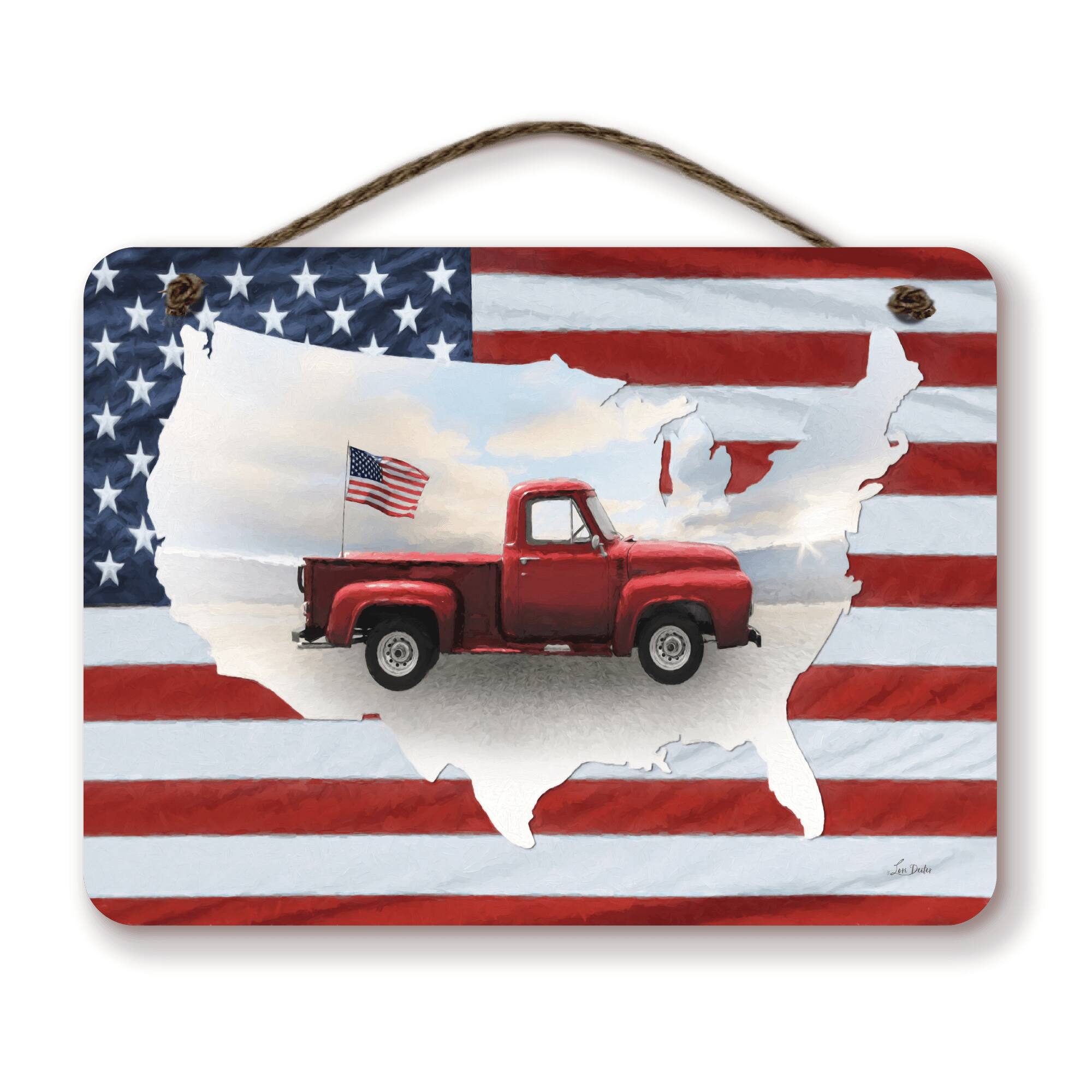 Courtside Market® Celebrate 250™ 12" x 16" Wounded Warrior Project® Land of the Free Hanging Wooden Artboard with Twine