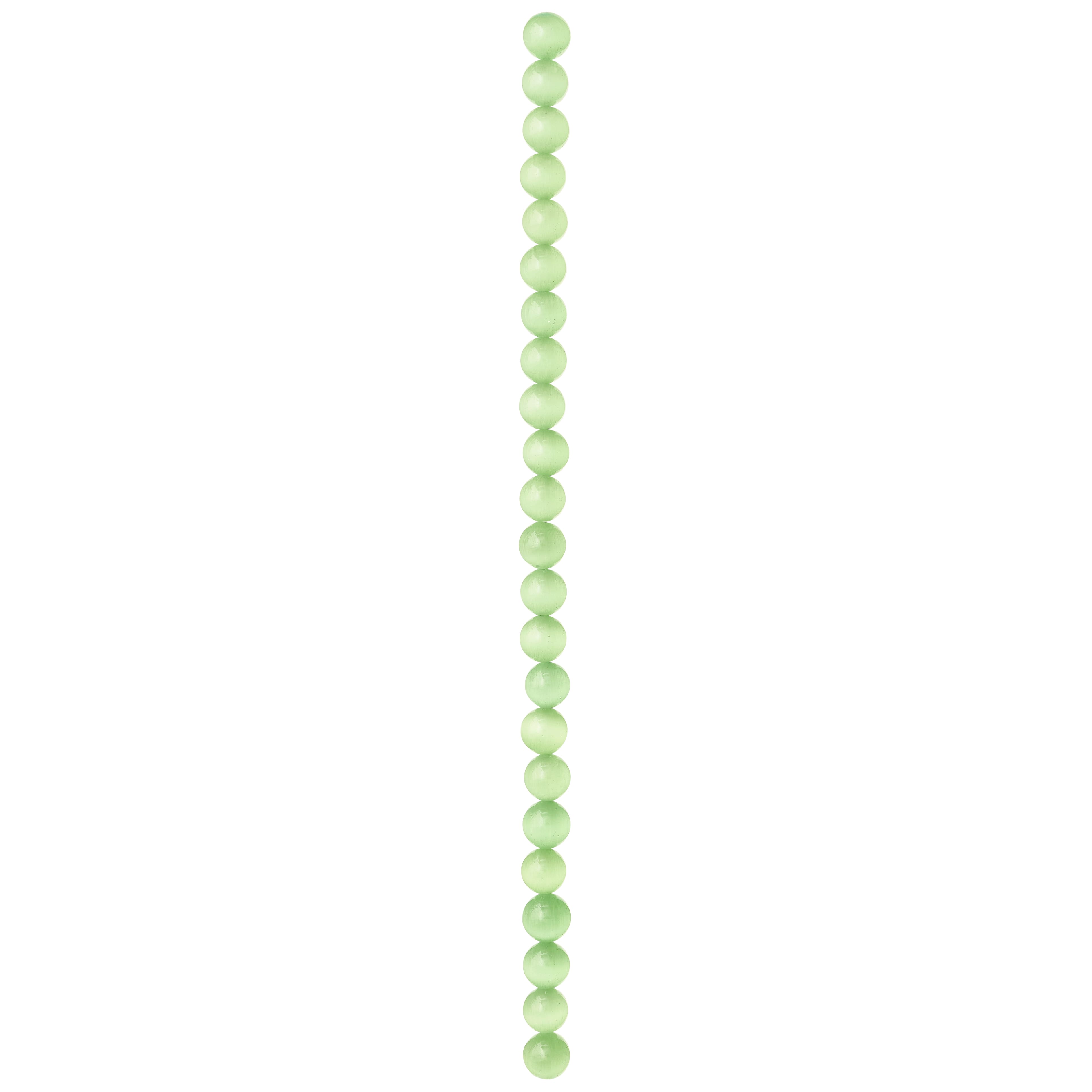 12 Pack: Peridot Cat's Eye Glass Round Beads, 10mm by Bead Landing™