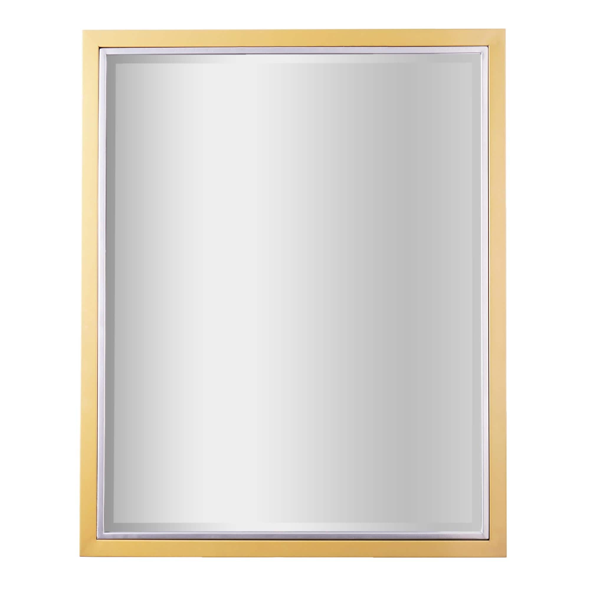 Head West Metal Framed Beveled Edge Rectangular Vanity Wall Mirror