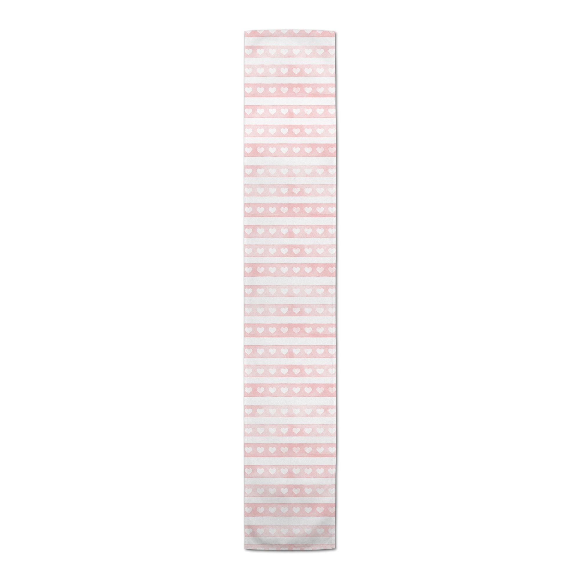72" Watercolor Stripe Heart Table Runner