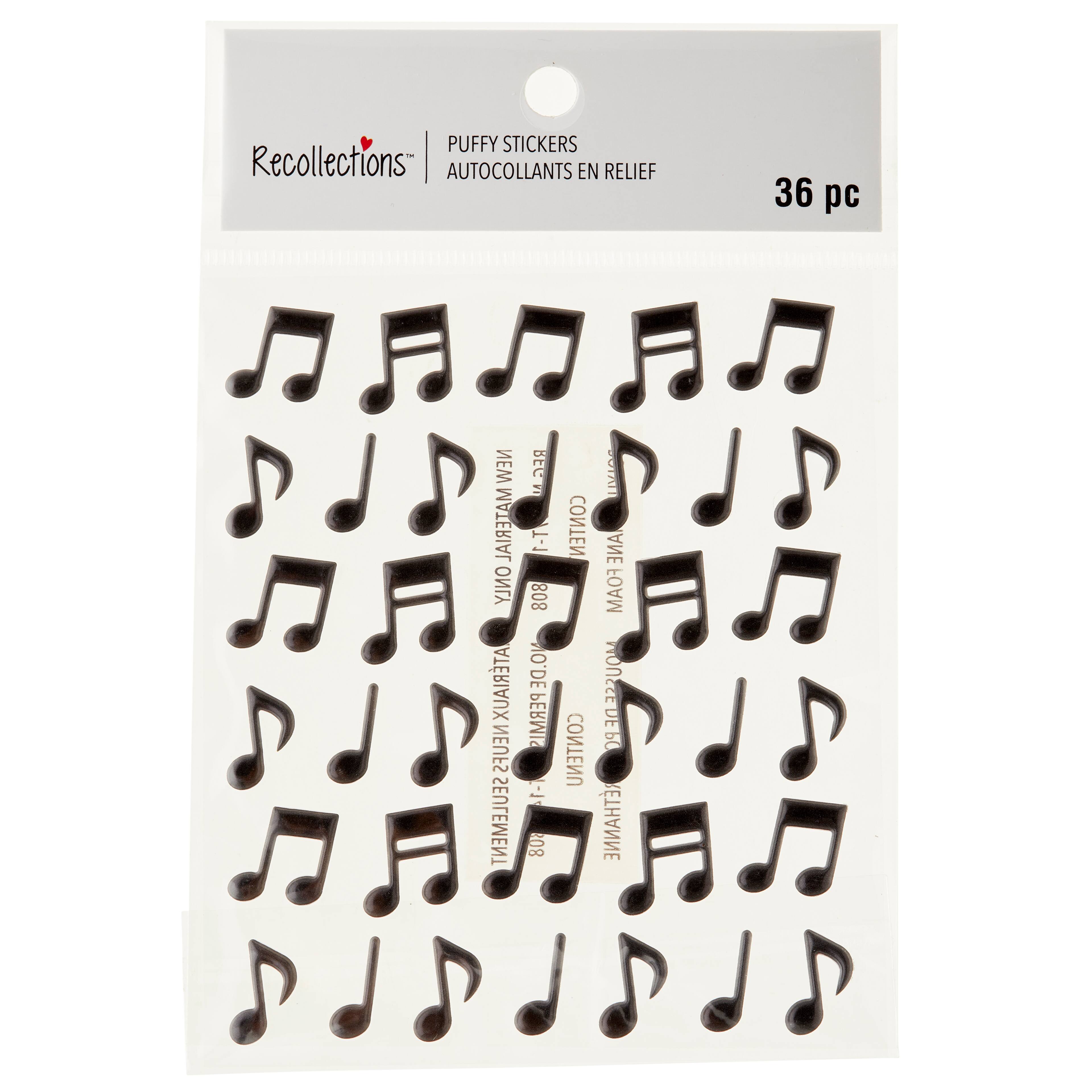 Autocollants en relief notes de musique Signature de Recollections