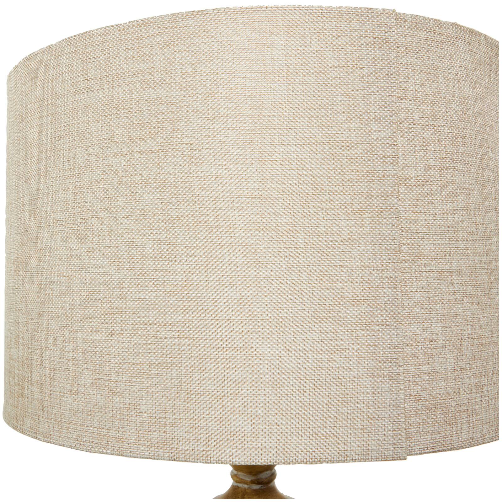 Brown Polystone Turned Style Floor Lamp with Drum Shade 16" x 16" x 60"