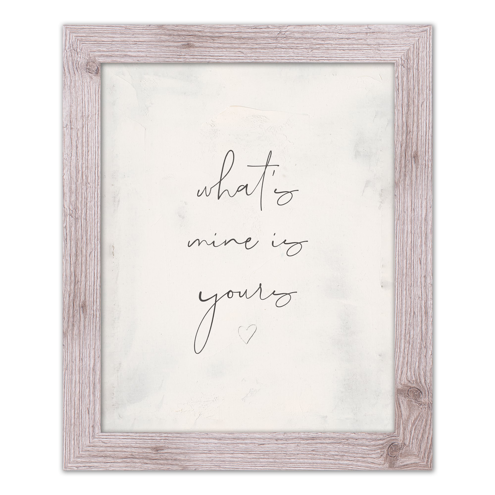 What's Mine is Yours White Framed Print