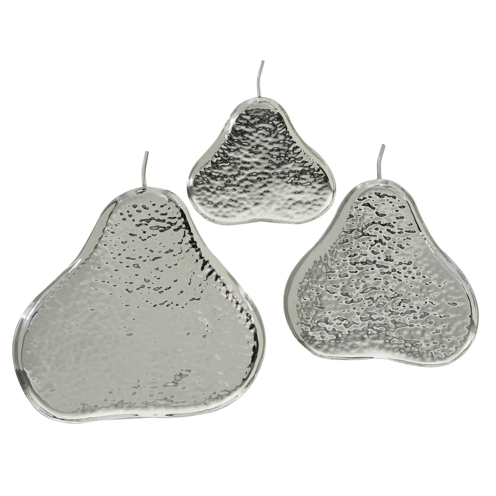 Silver Stainless Steel Contemporary Decorative Tray Set