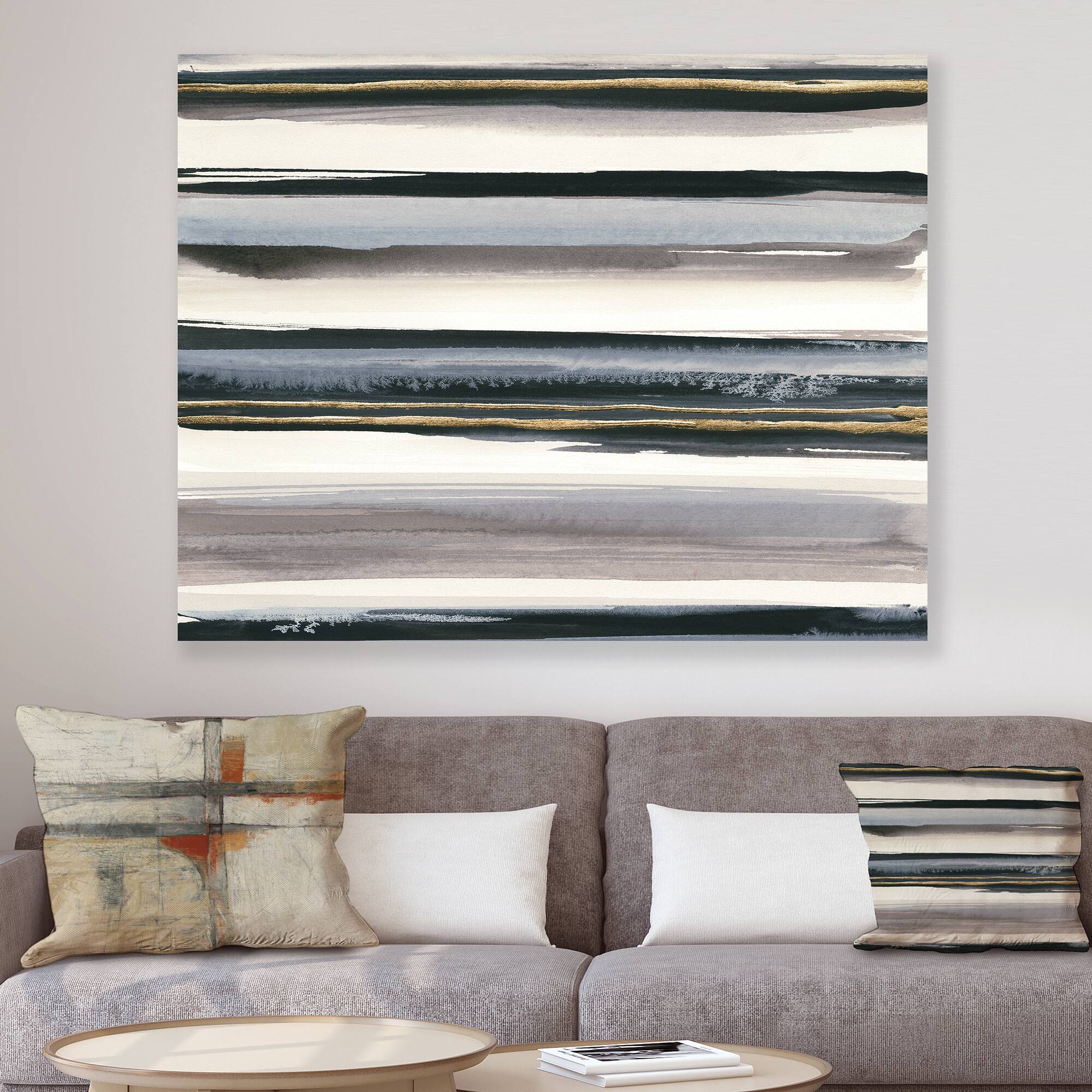 Designart - Gold Watercolor Amethyst I - Modern & Contemporary Premium Canvas Wall Art
