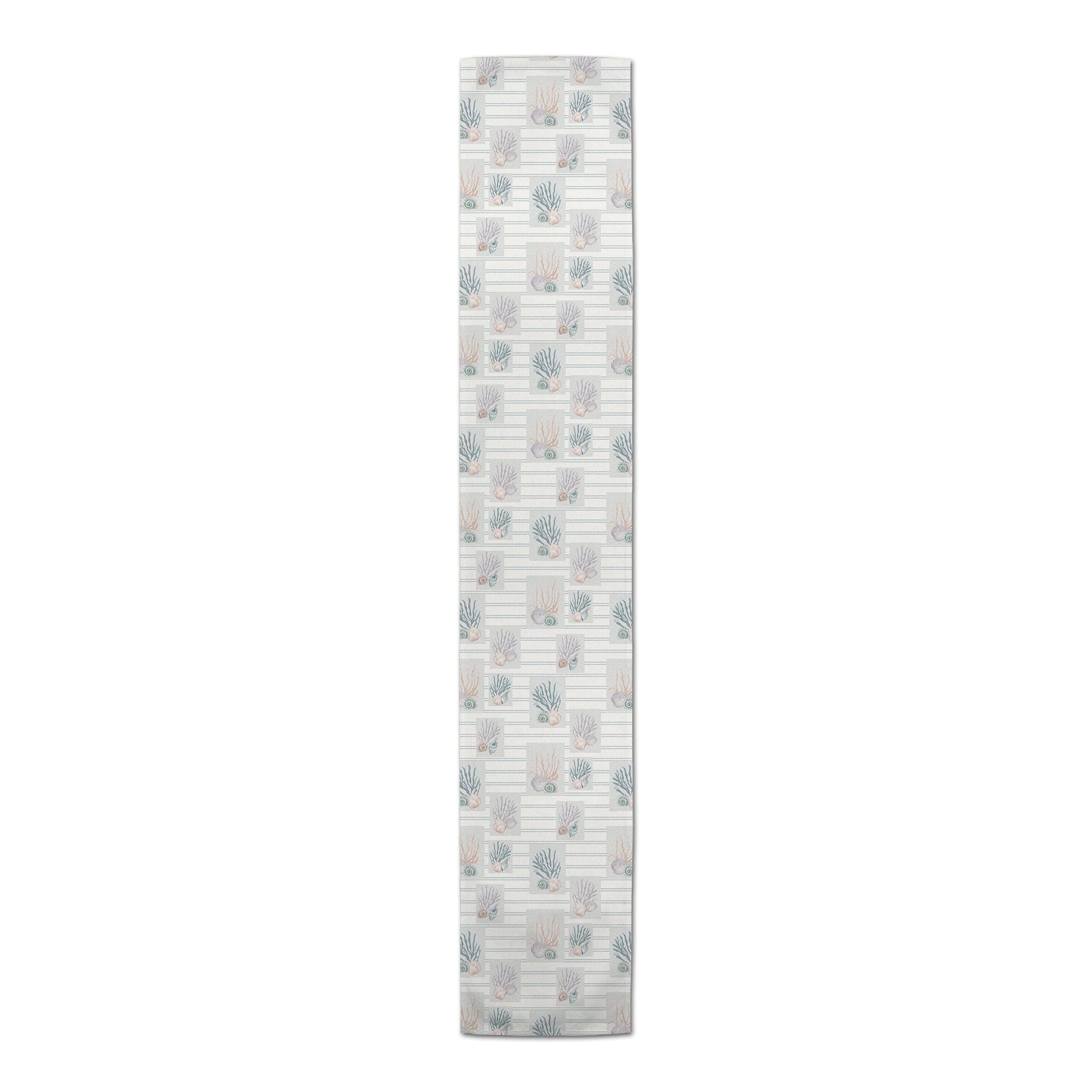 Shell Panels on Stripes Cotton Twill Runner