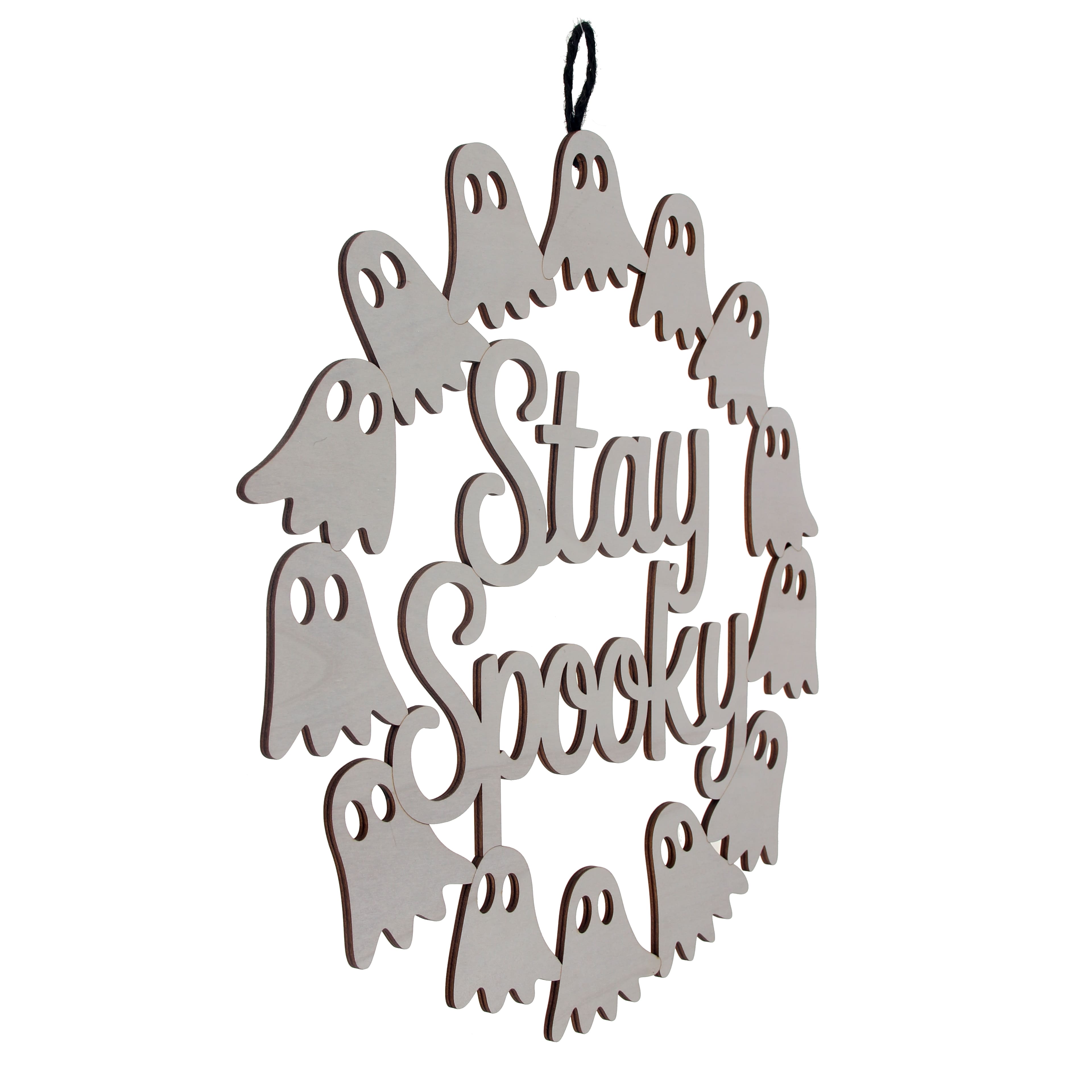 15.5" Stay Spooky Ghost Wreath DIY Wood Plaque by Make Market®