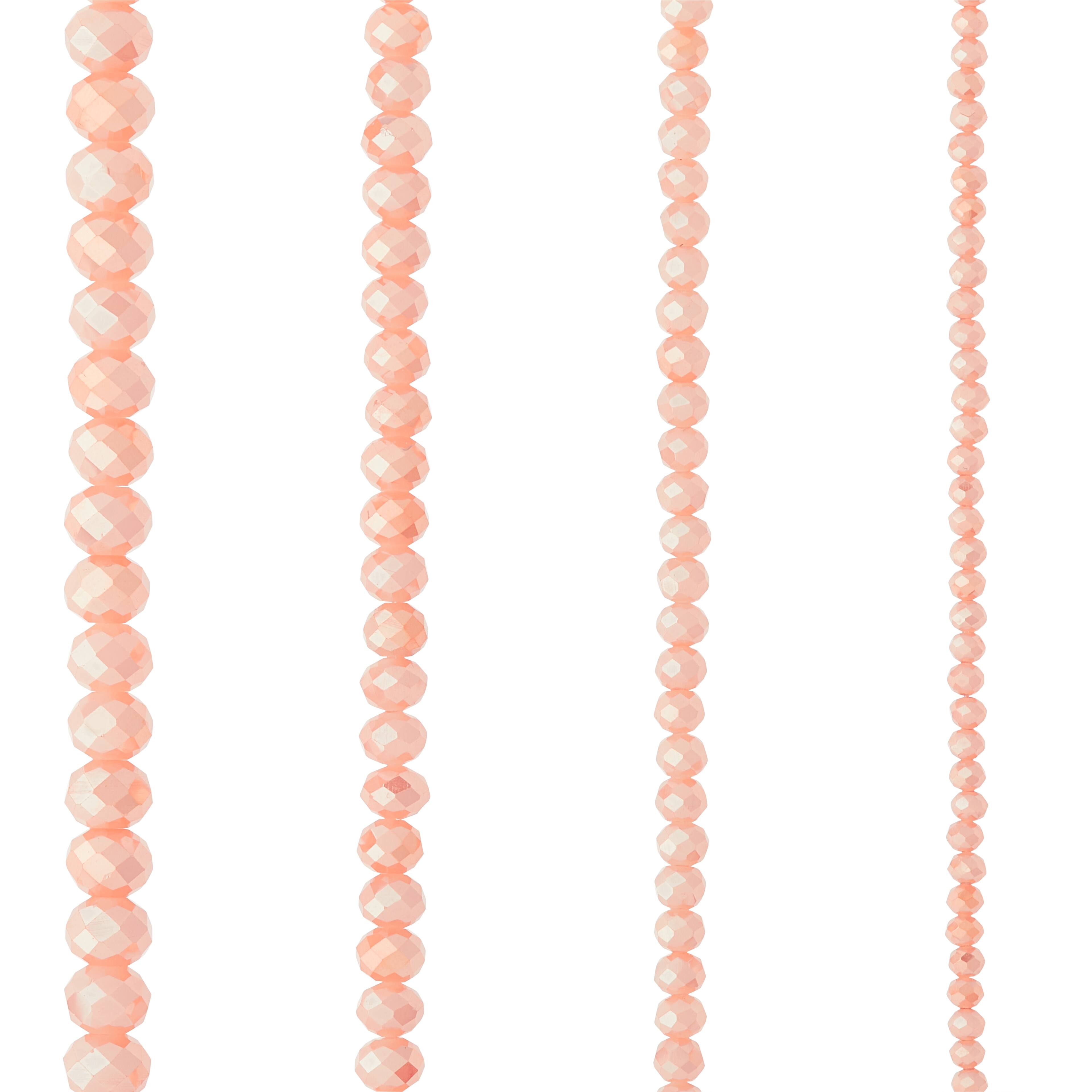 12 Packs: 4 ct. (48 total) Champagne Faceted Glass Rondelle Beads by Bead Landing™