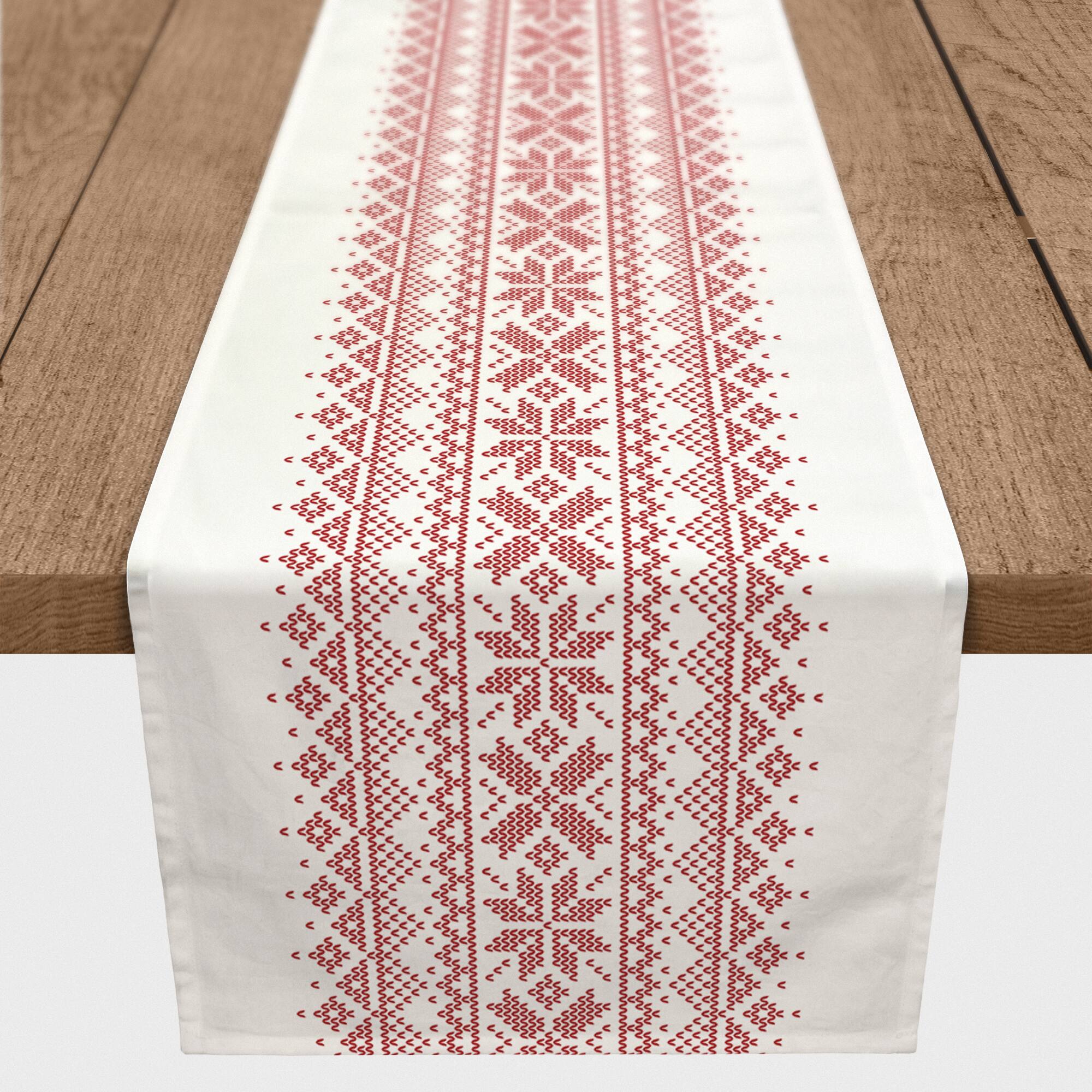 Knit Snowflakes 16x90 Cotton Twill Runner