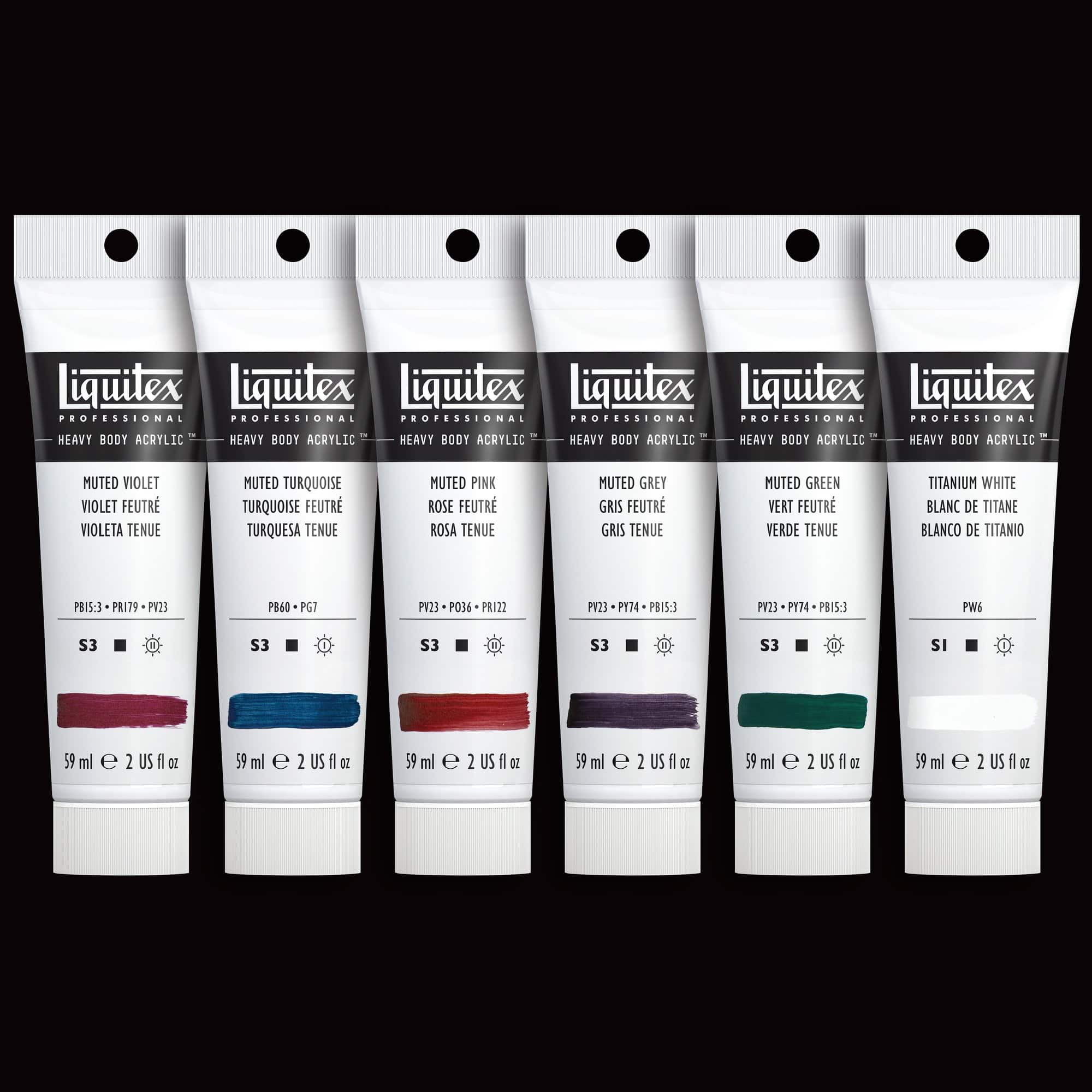 Liquitex® 6 Muted + White Heavy Body Acrylic Paint Set