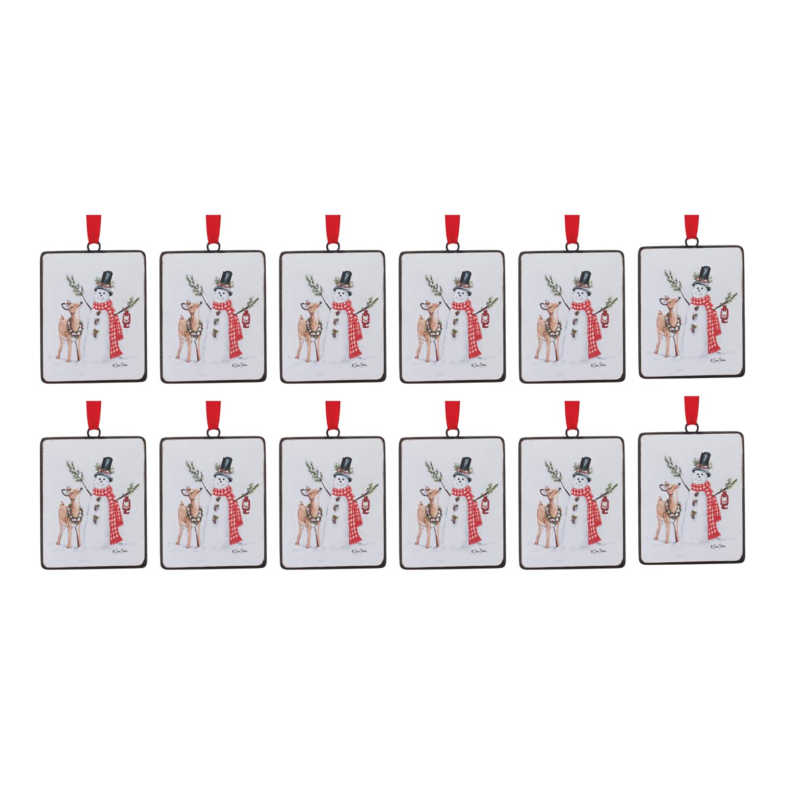 12ct. Snowman & Deer Ornament