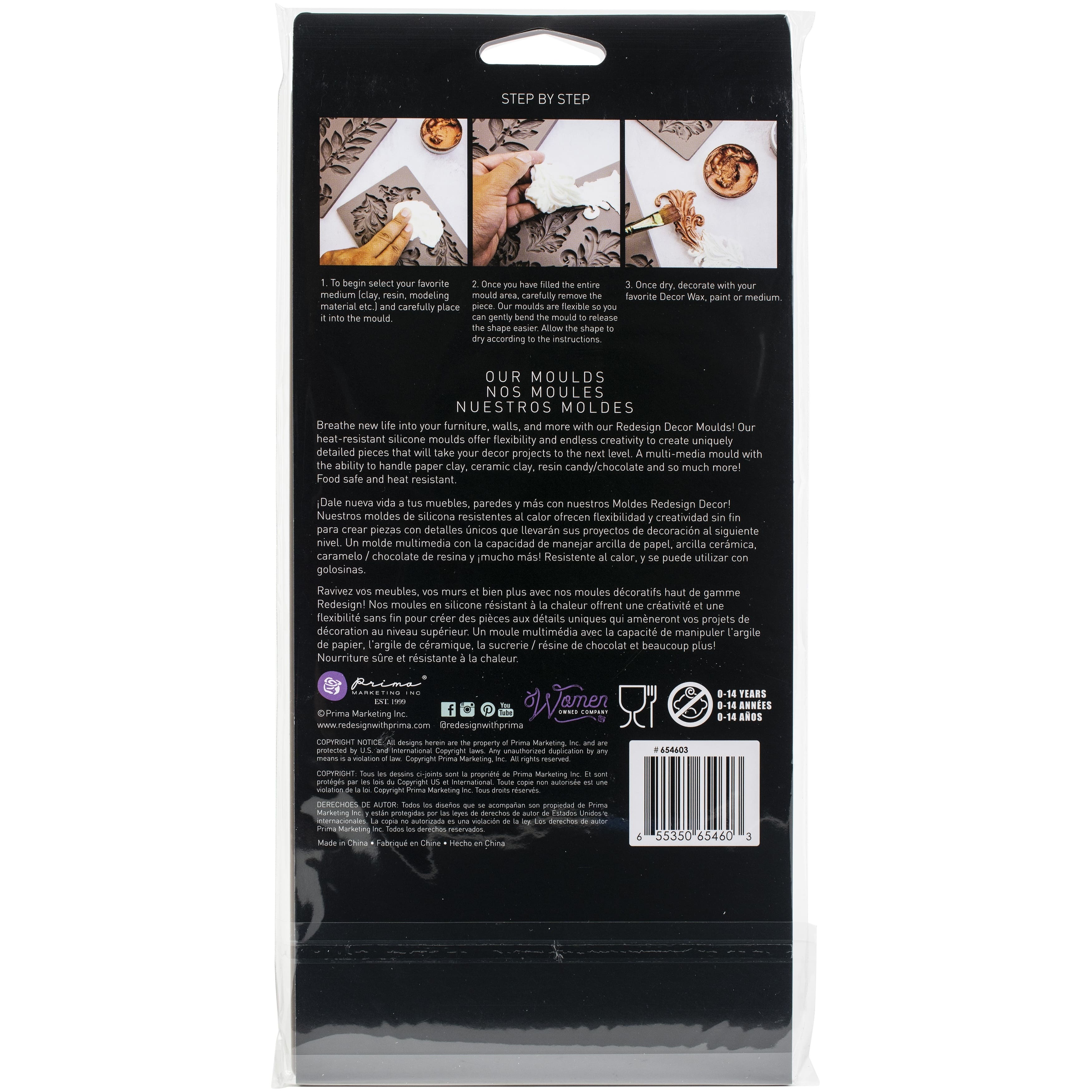 Redesign with Prima® Decor Mould® Lilian Scrolls Silicone Mold
