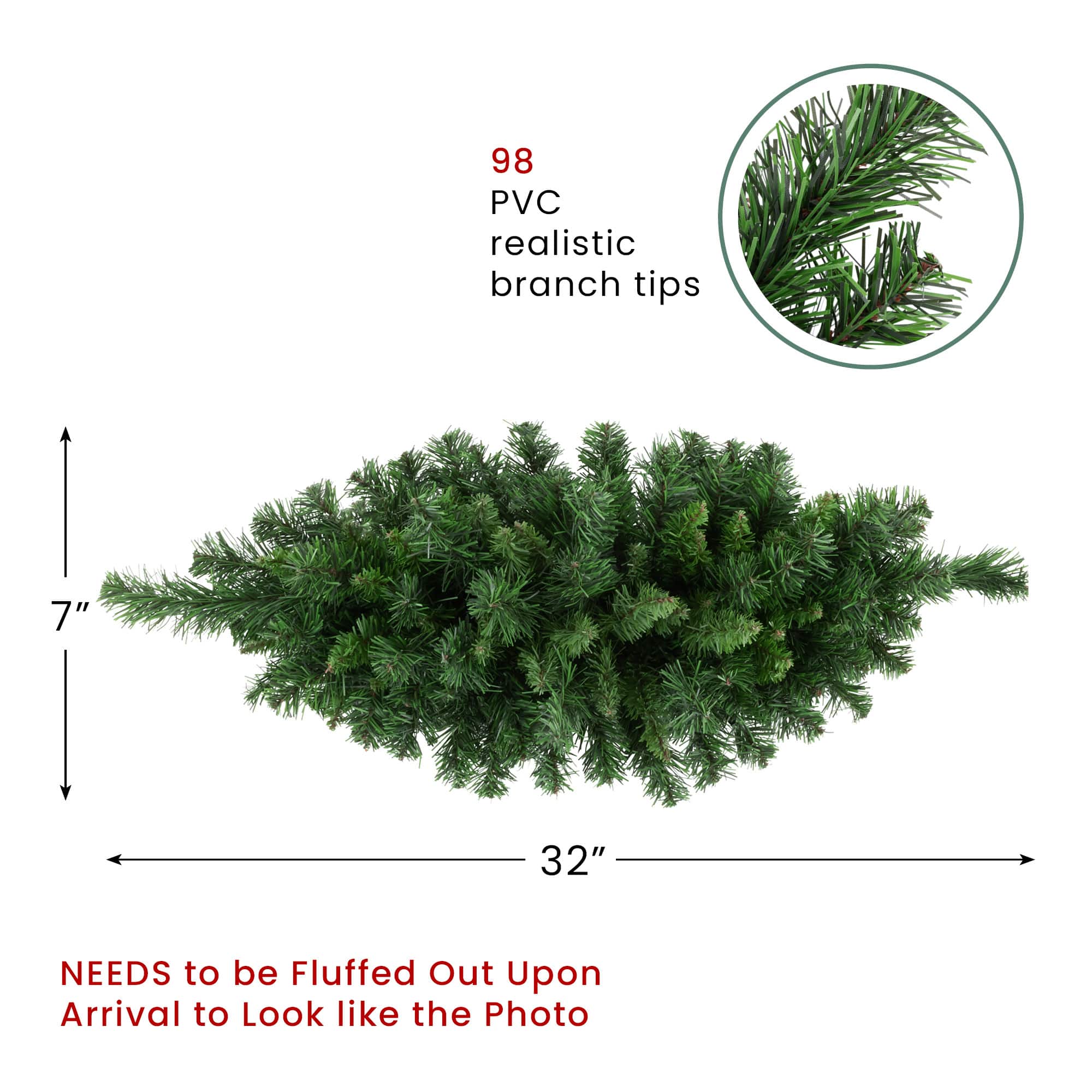 32" Mixed Pine Artificial Christmas Swag