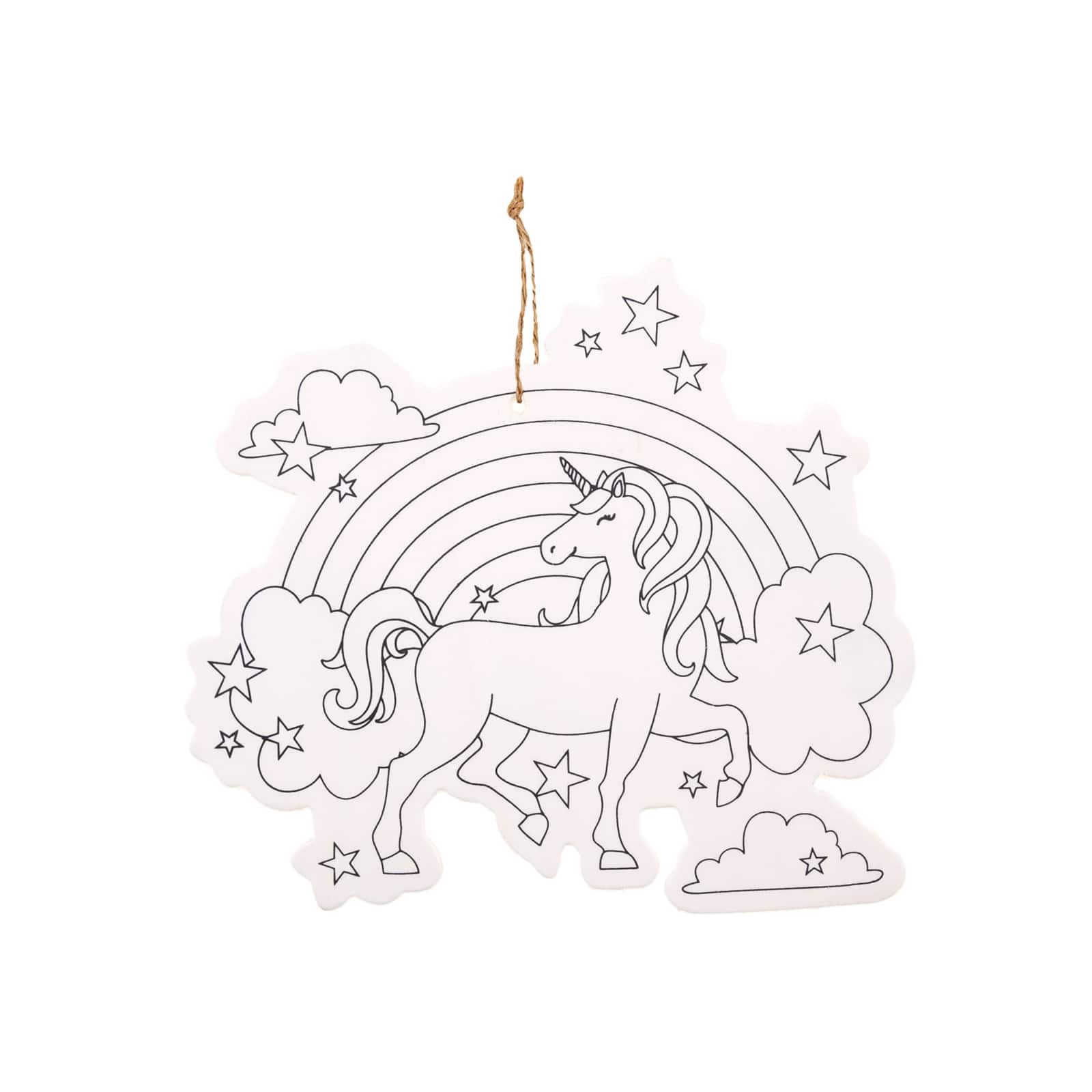 Unicorn Colour-In Wood Ornament by Creatology™
