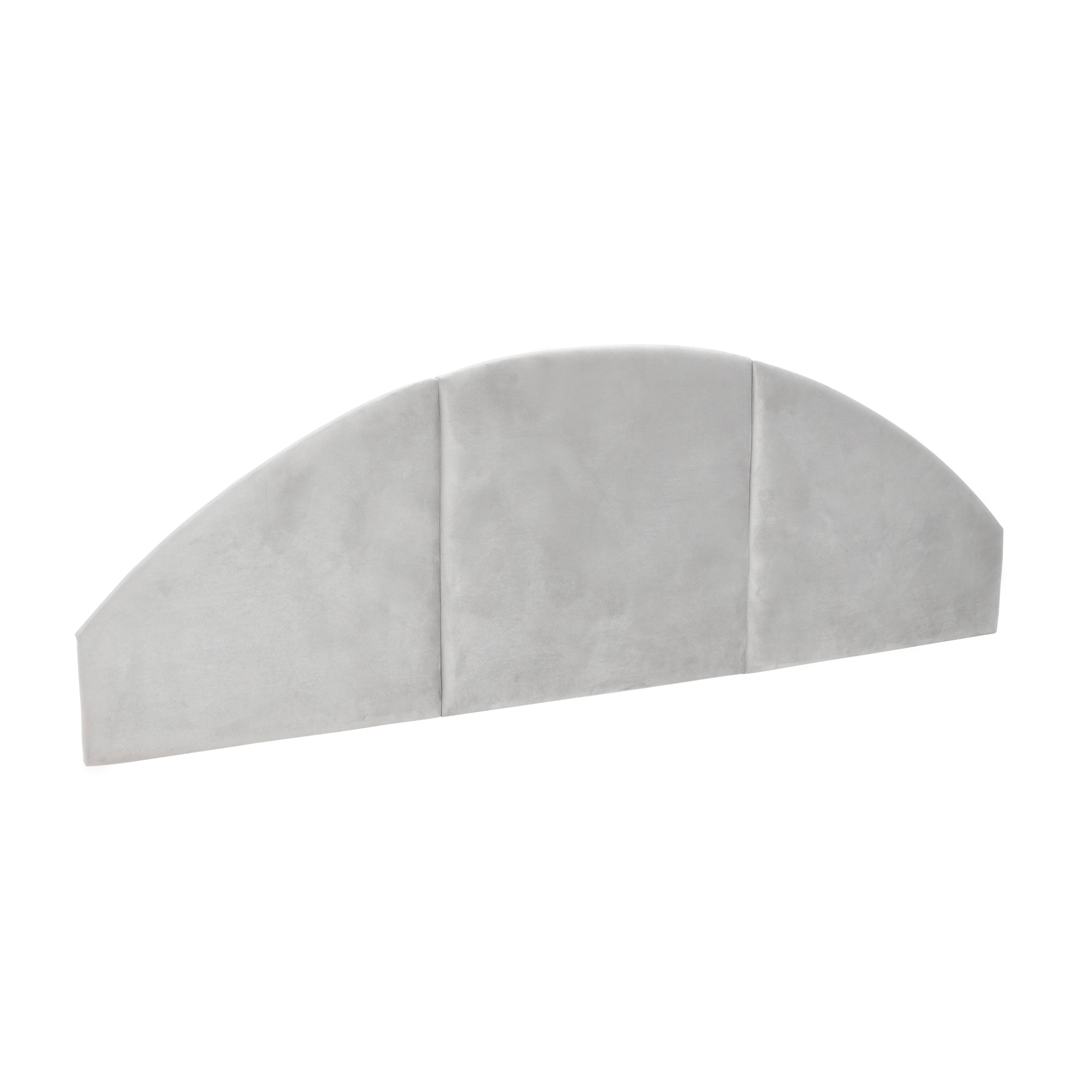 Hello Honey® NoSom Gray Upholstered Velvet Panel Arched Headboard, King
