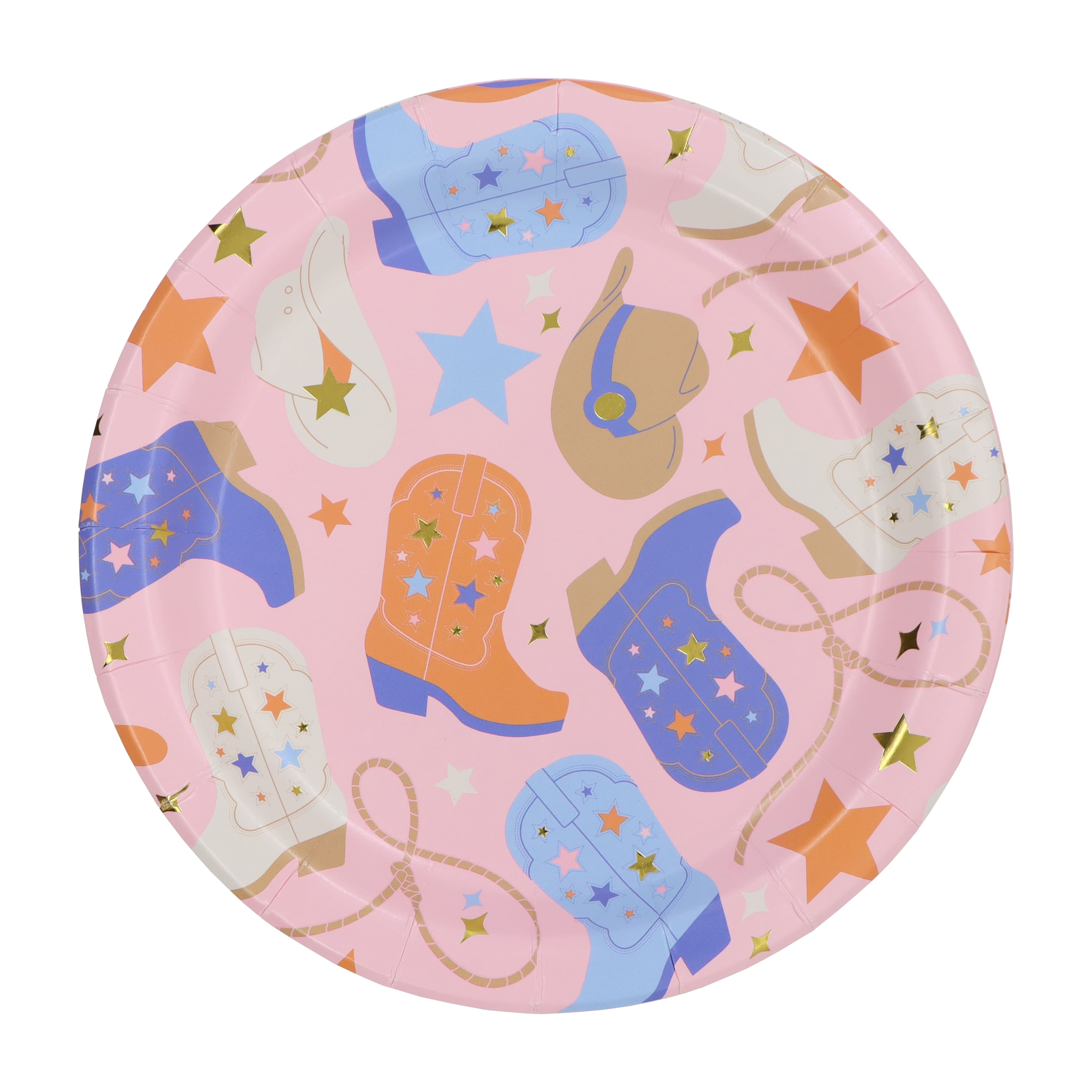 24 Packs: 8 ct. (192 total) 7" Pink Western Wear Paper Dinner Plates by Celebrate It™