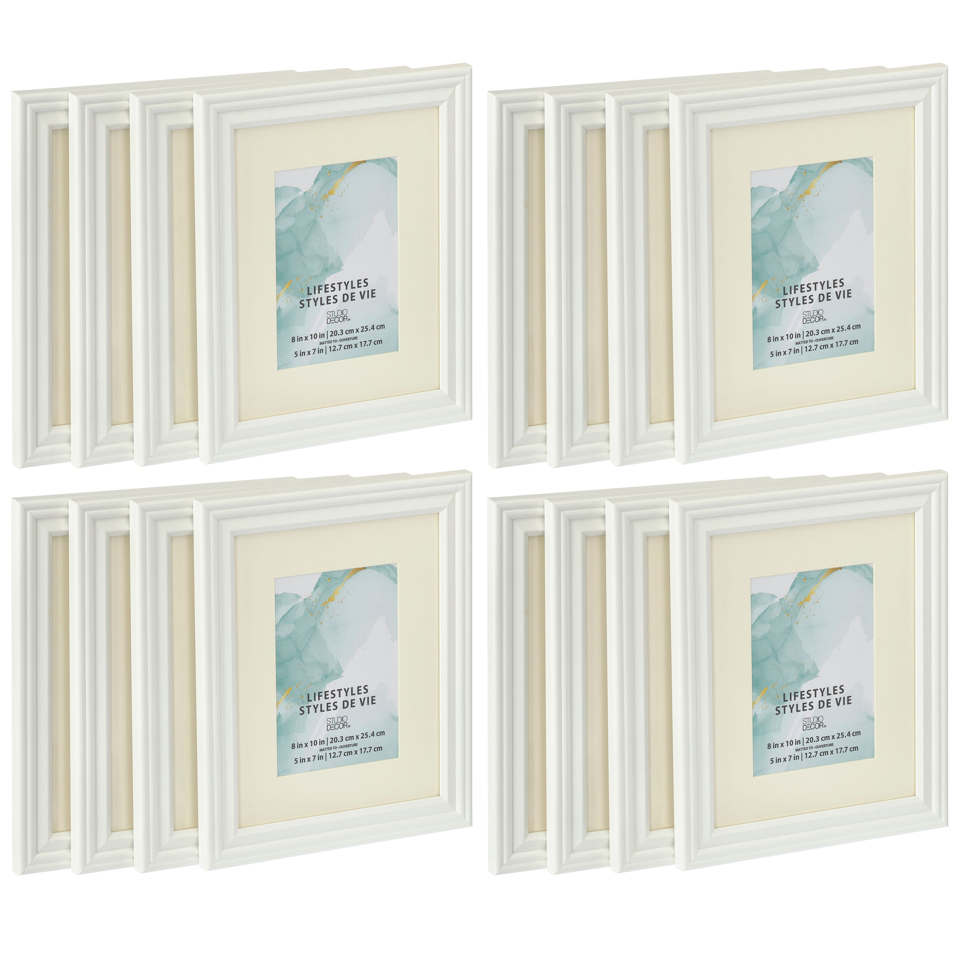 4 Packs: 4 ct. (16 total) White 5" x 7" Frame with Mat, Lifestyles by Studio Décor®