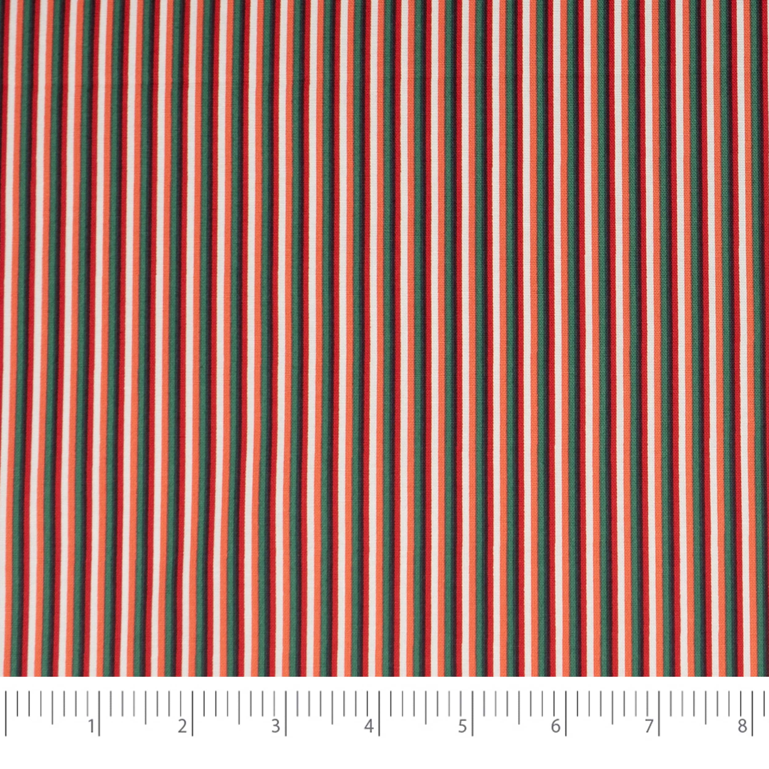 SINGER Christmas Holiday Stripe Cotton Print Fabric
