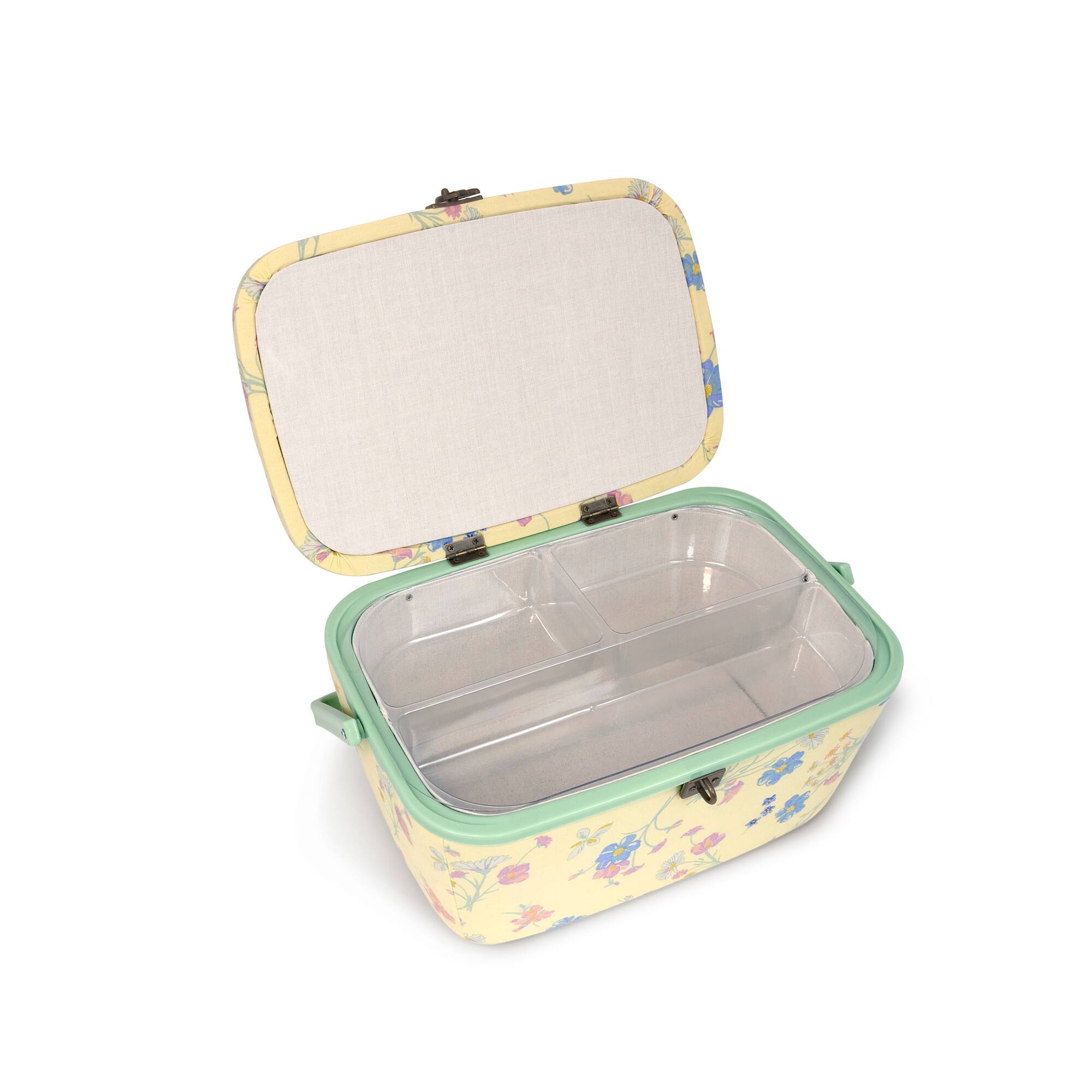 Dritz® Large Yellow Floral Oval Sewing Basket